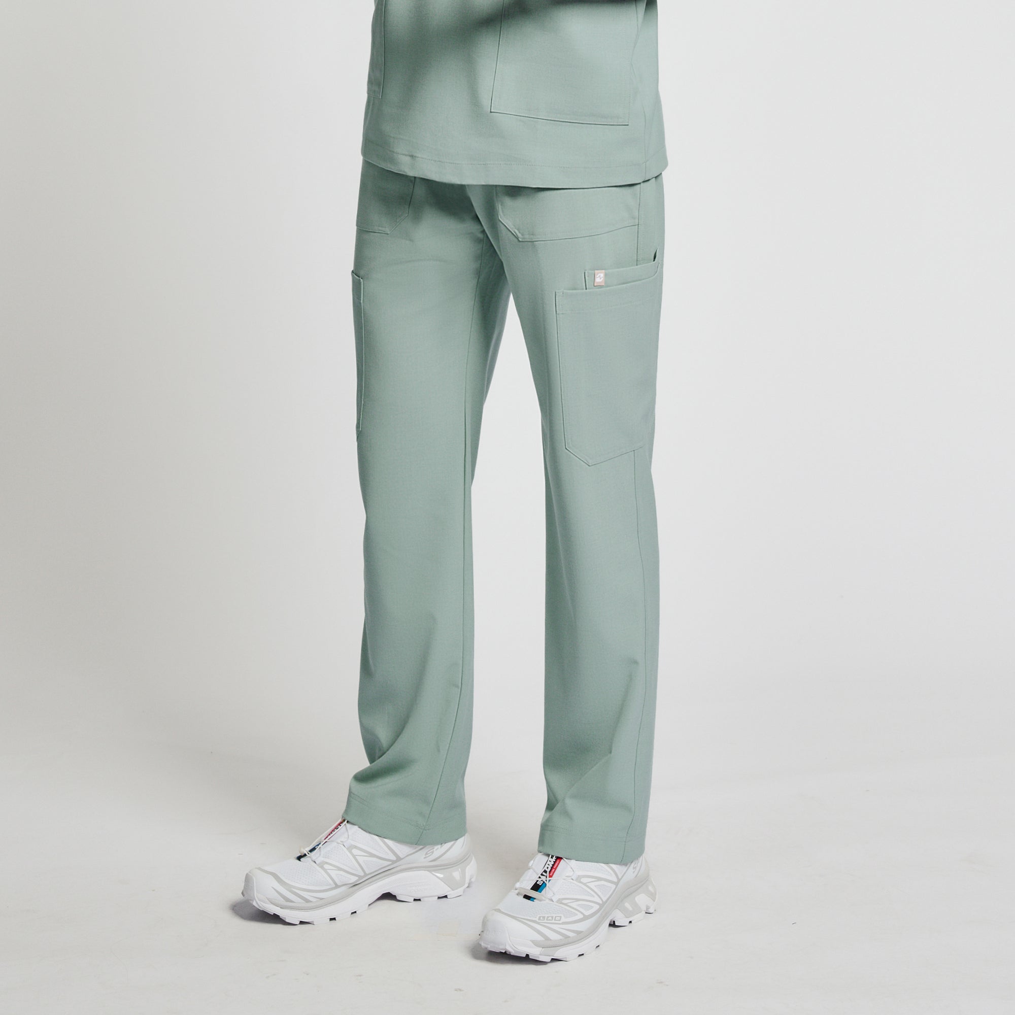 SSZ STRAY PANTS  SAGE セージ Zenir | Men's Essential 8-Pocket Straight Scrub Pants - Sage Green