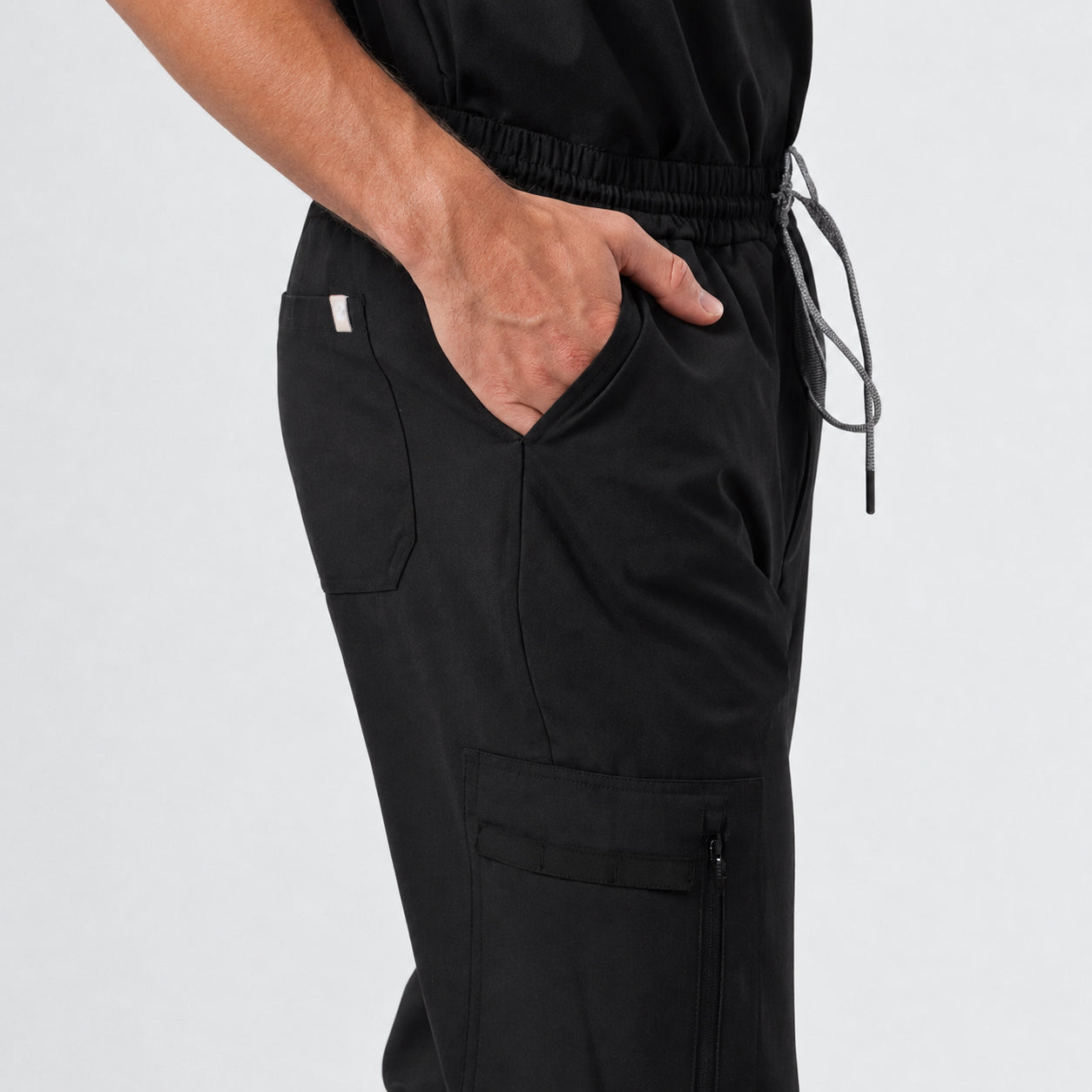 Image of Zenir | Men's Zipper Pocket Jogger Scrub Pants - Eco Black