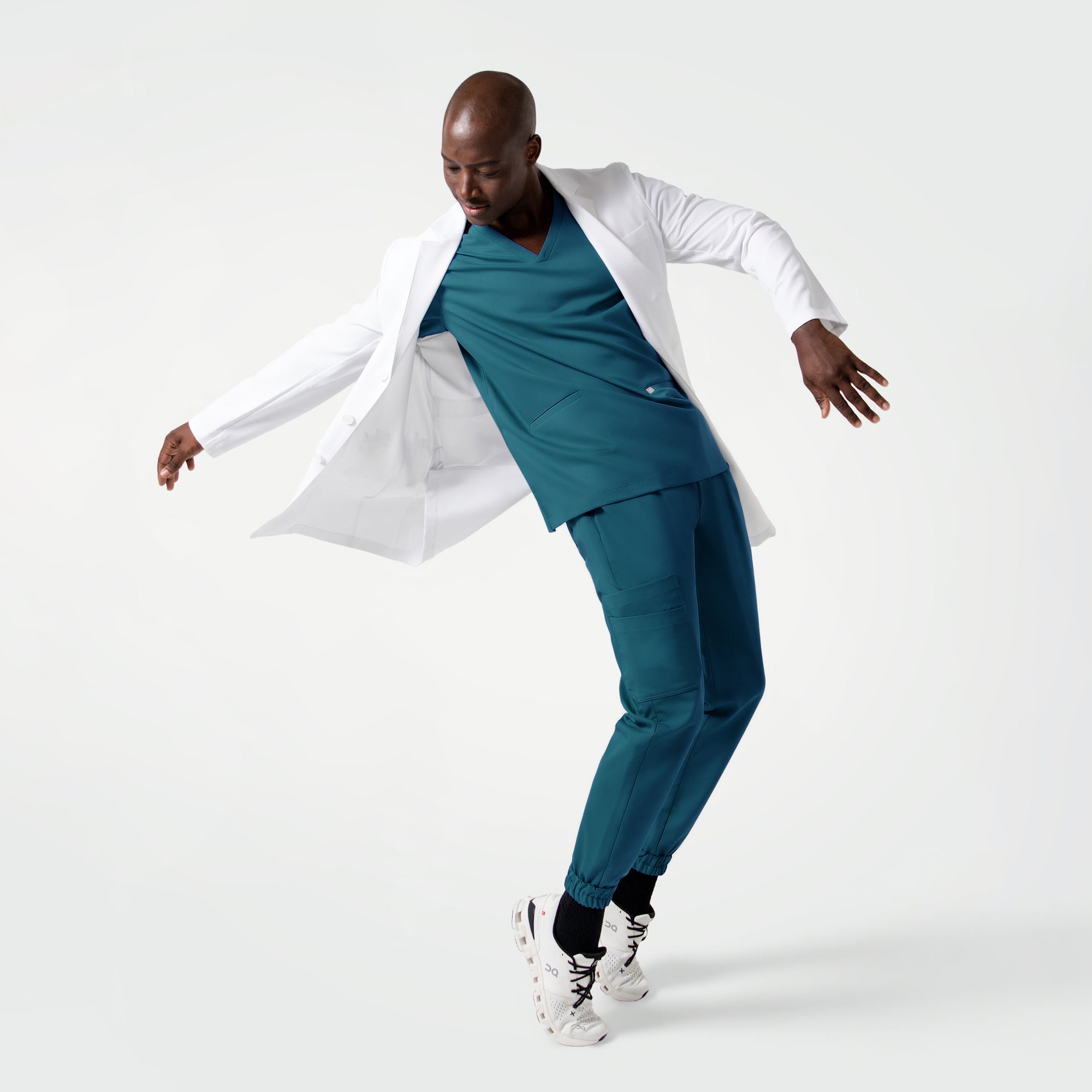 Image of Zenir | Men's Standard Long Lab Coat LCM-301 - White