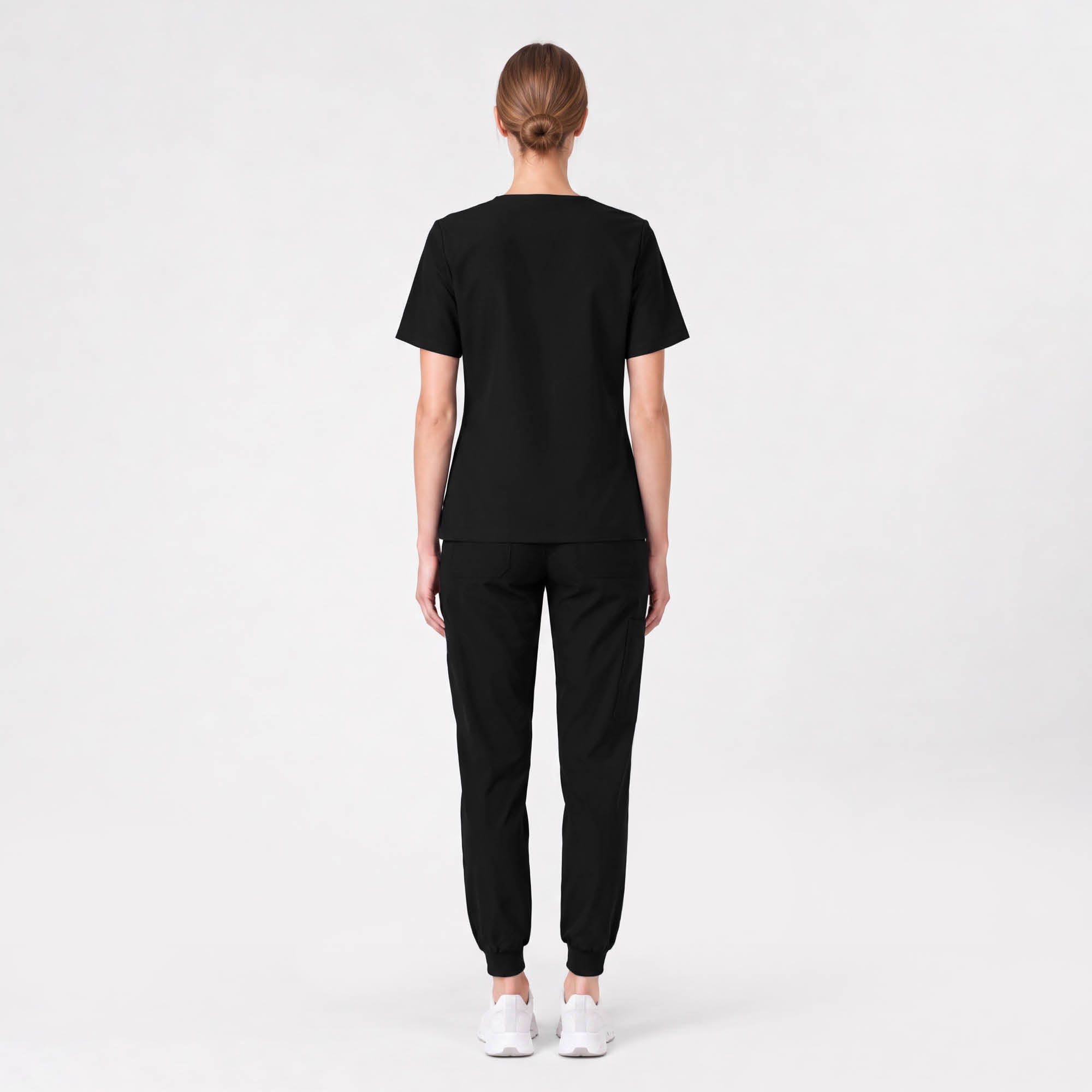 Image of Zenir | Women's Double Pocket Scrub Top - Eco Black