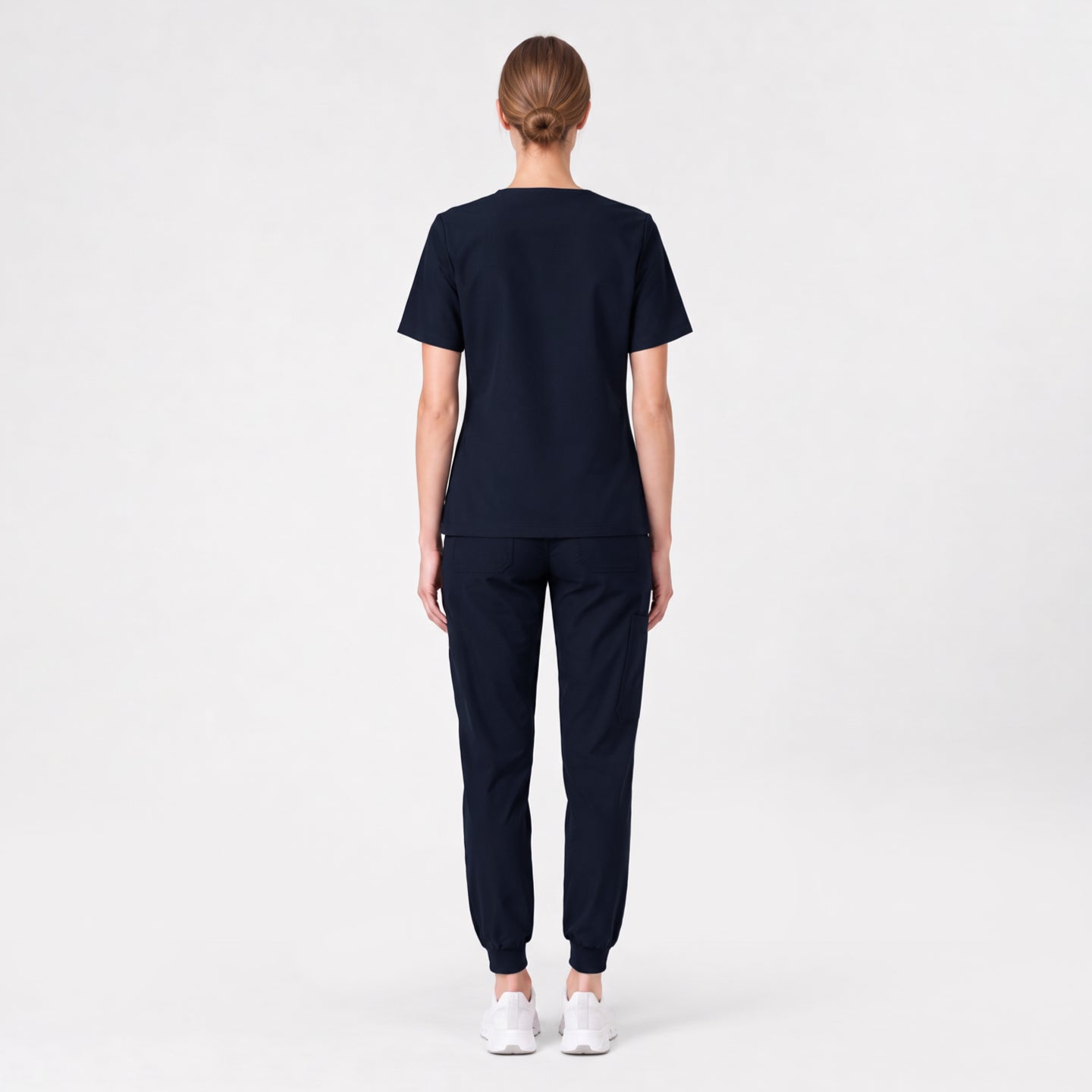 Image of Zenir | Women's Double Pocket Scrub Top - Eco Navy