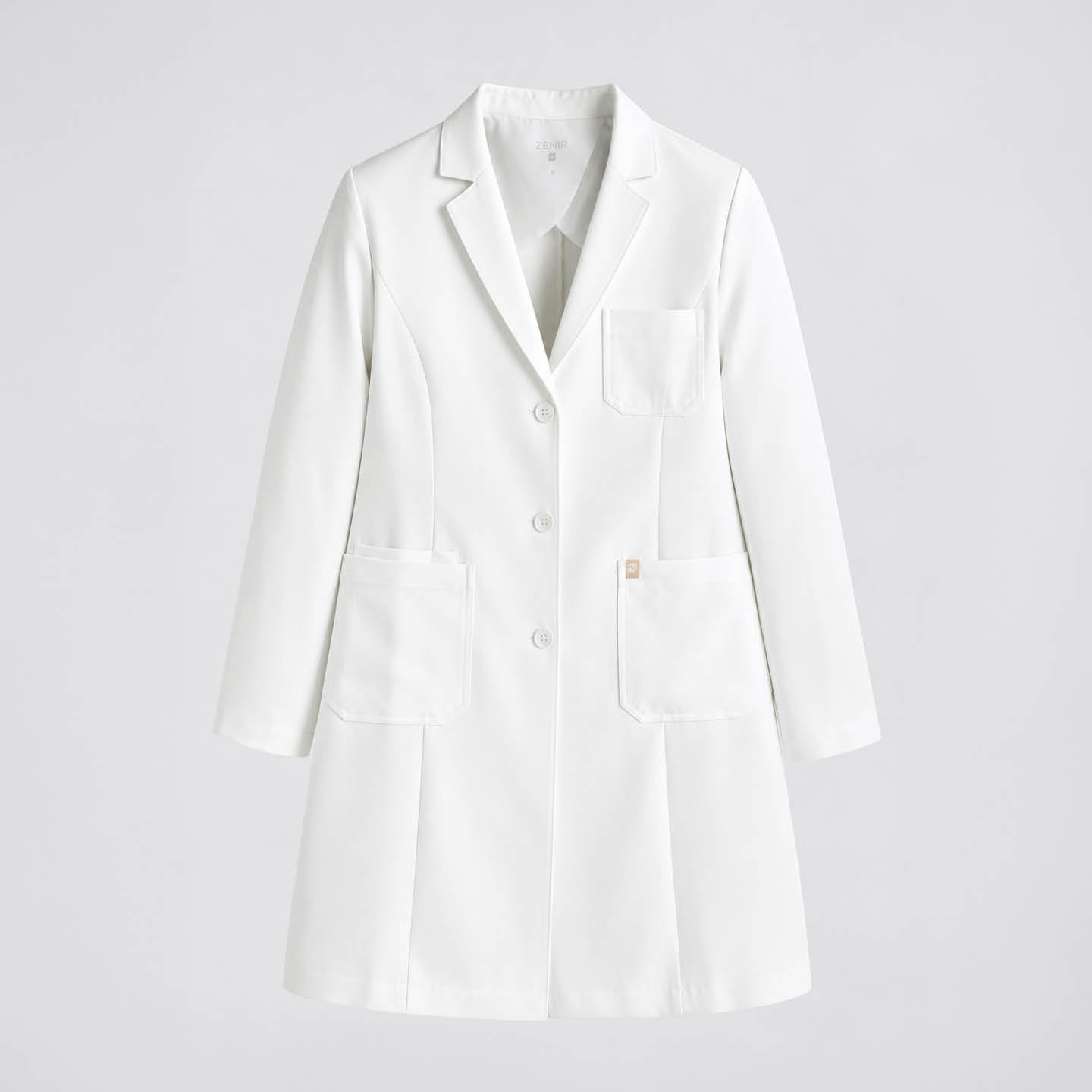Image of Zenir | Structured Nuevo Long Lab Coat LCW-203 - Ivory White