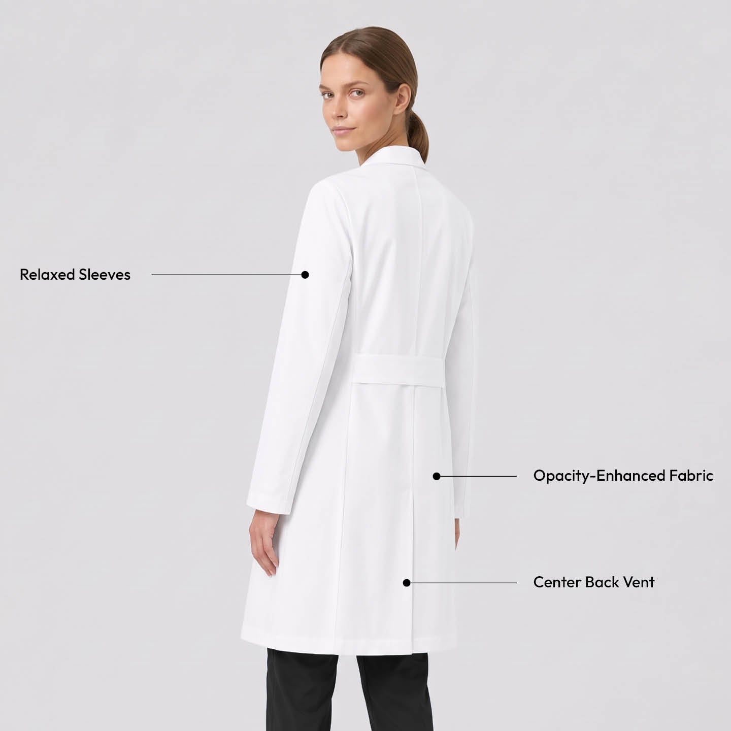 Image of Zenir |  Women's Straight Long Lab Coat LCW-303 - White