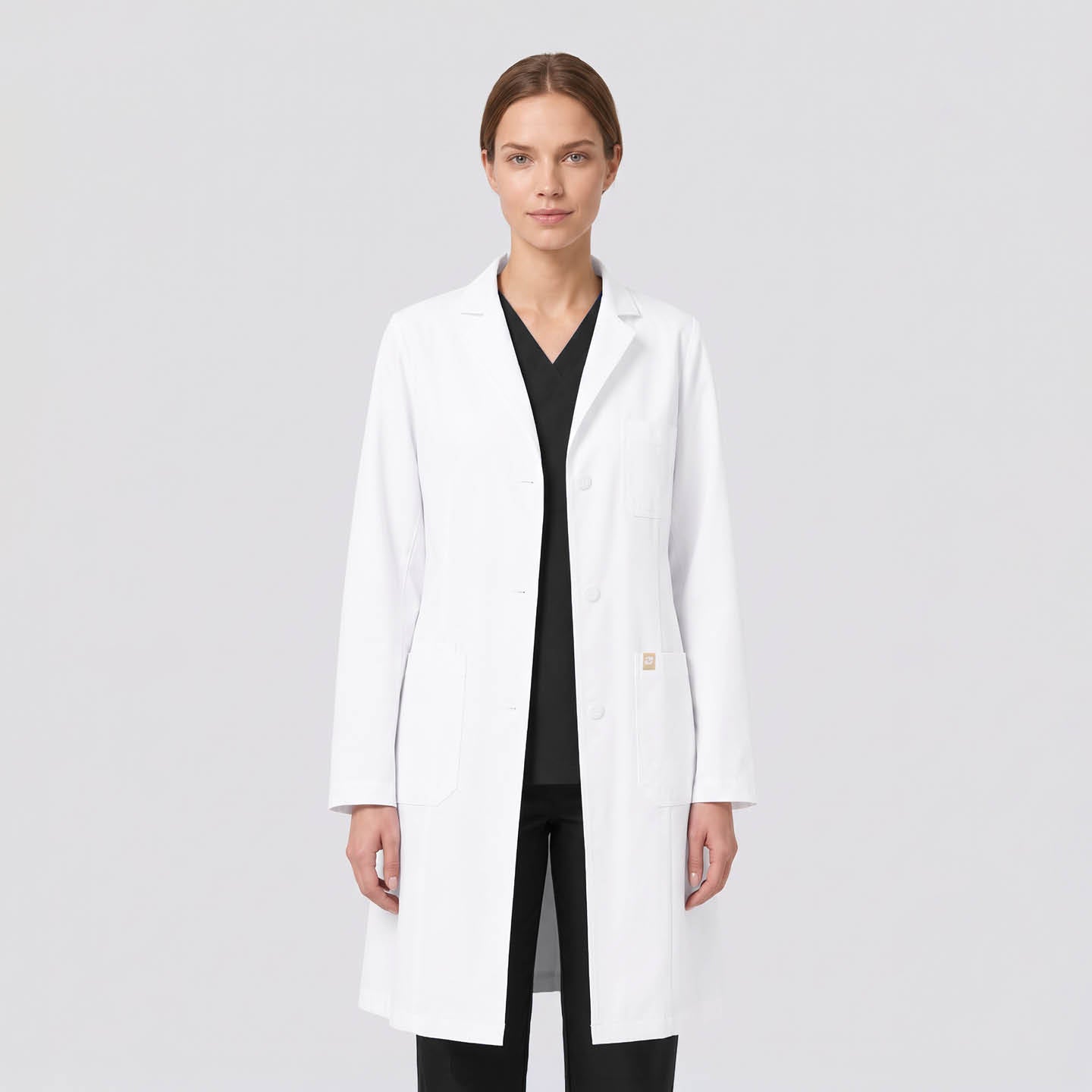 Image of Zenir |  Women's Straight Long Lab Coat LCW-303 - White