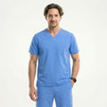 Zenir | Men's 3-Pocket Scrub Top - Ceil Blue