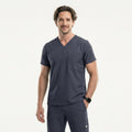 Zenir | Men's 3-Pocket Scrub Top - Charcoal Gray
