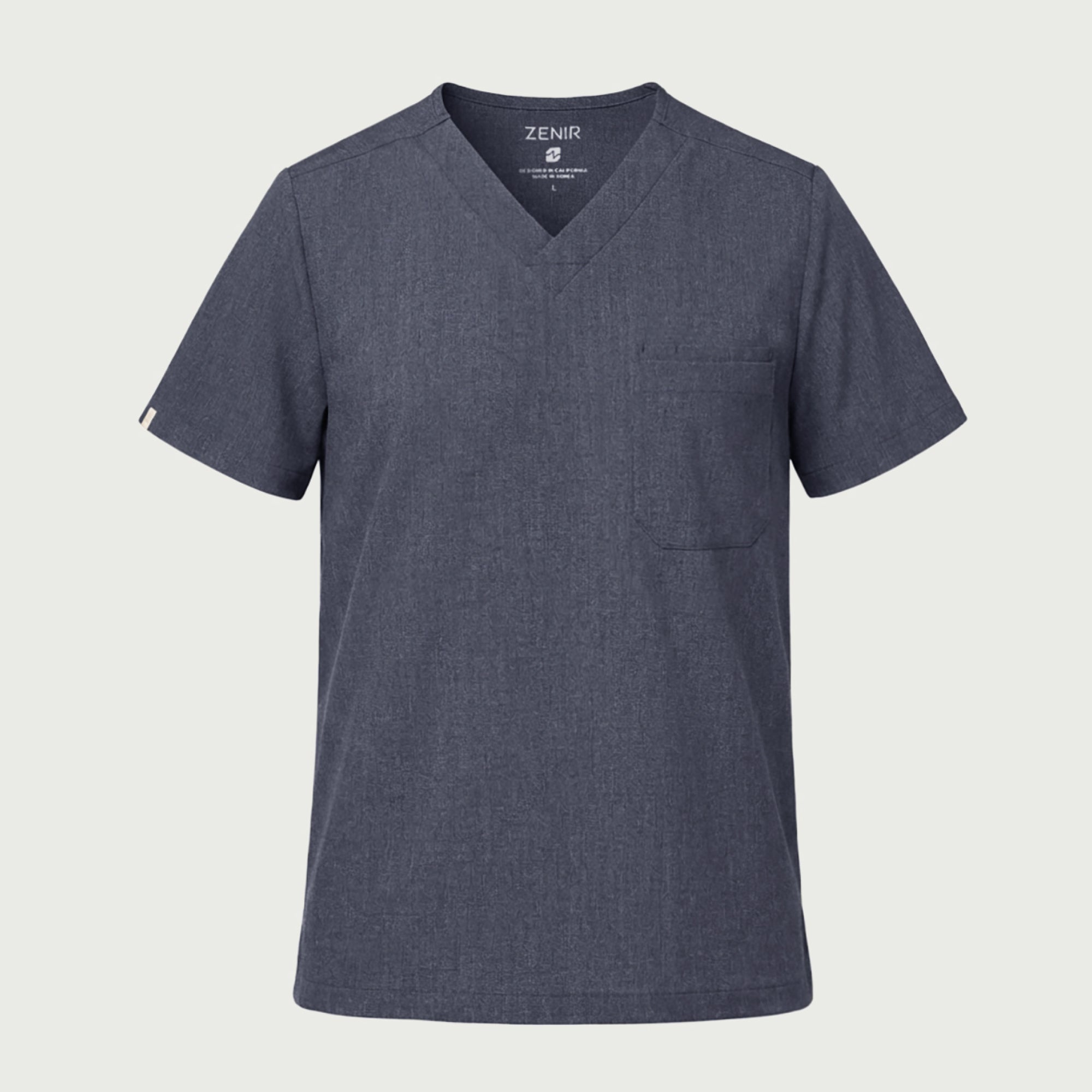 Image of Zenir | Men's 3-Pocket Scrub Top - Charcoal Gray