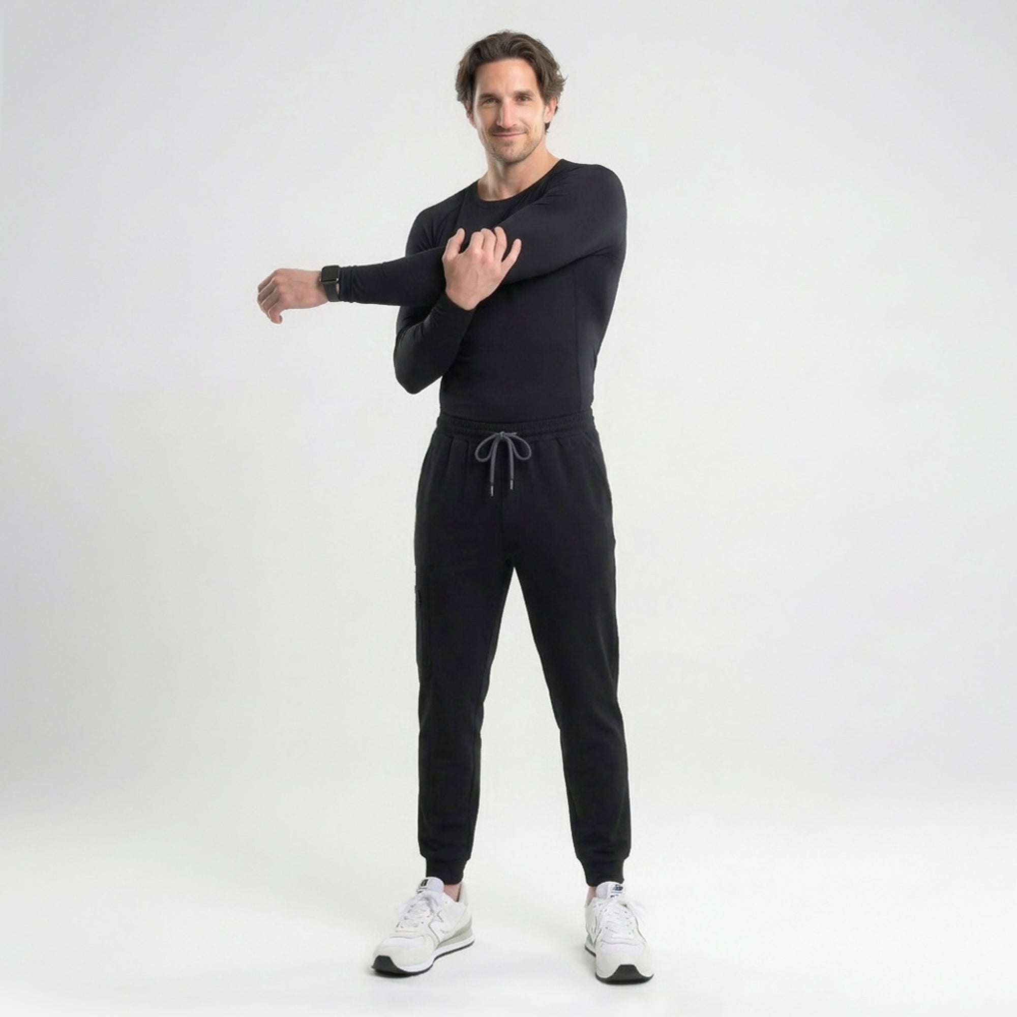 Image of Zenir | Men's Zipper Pocket Jogger Scrub Pants - Eco Black