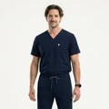 Zenir | Men's Single Pocket Scrub Top - Eco Navy