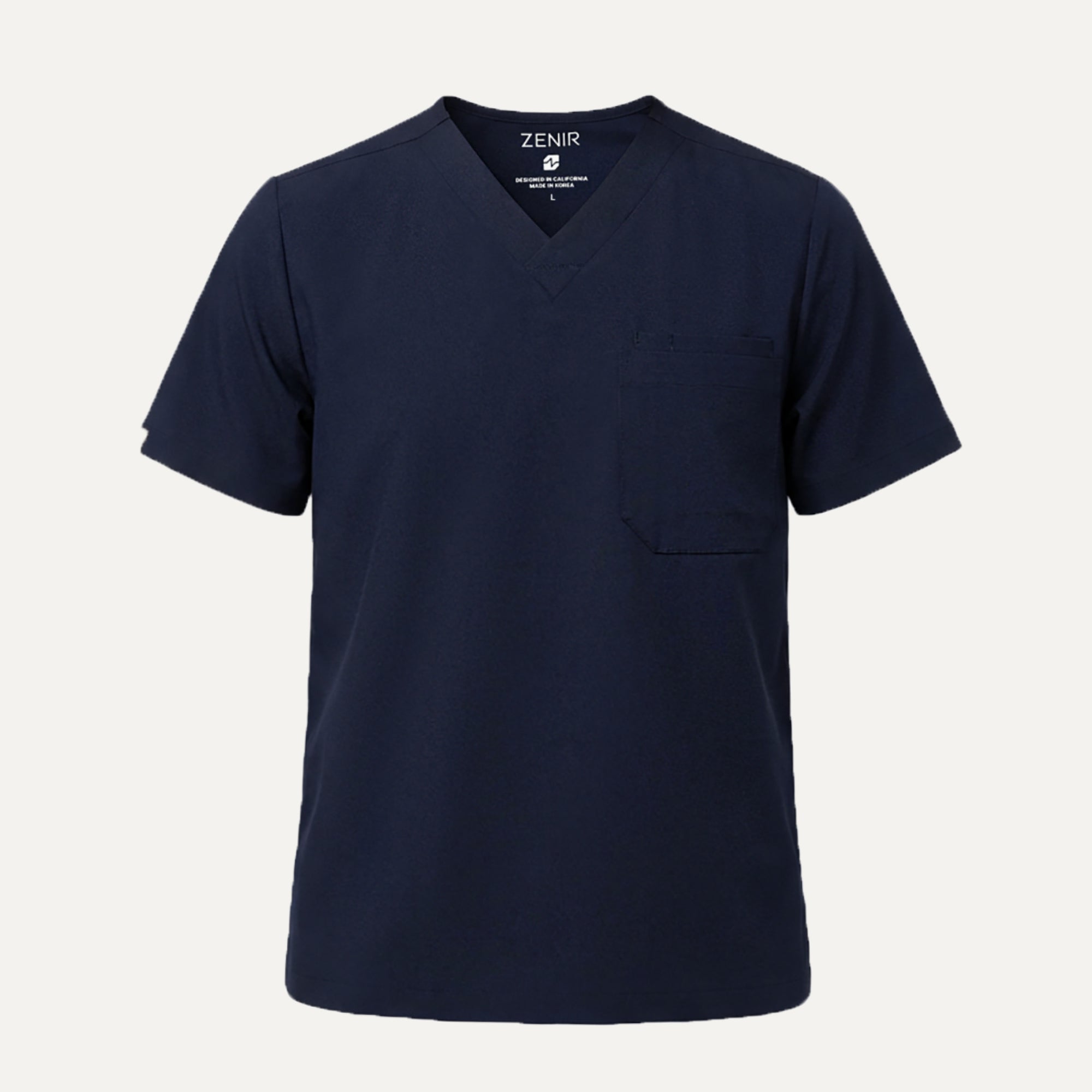 Image of Zenir | Men's 3-Pocket Scrub Top - Navy