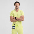 Zenir | Men's Single Pocket Scrub Top - Pineapple Yellow