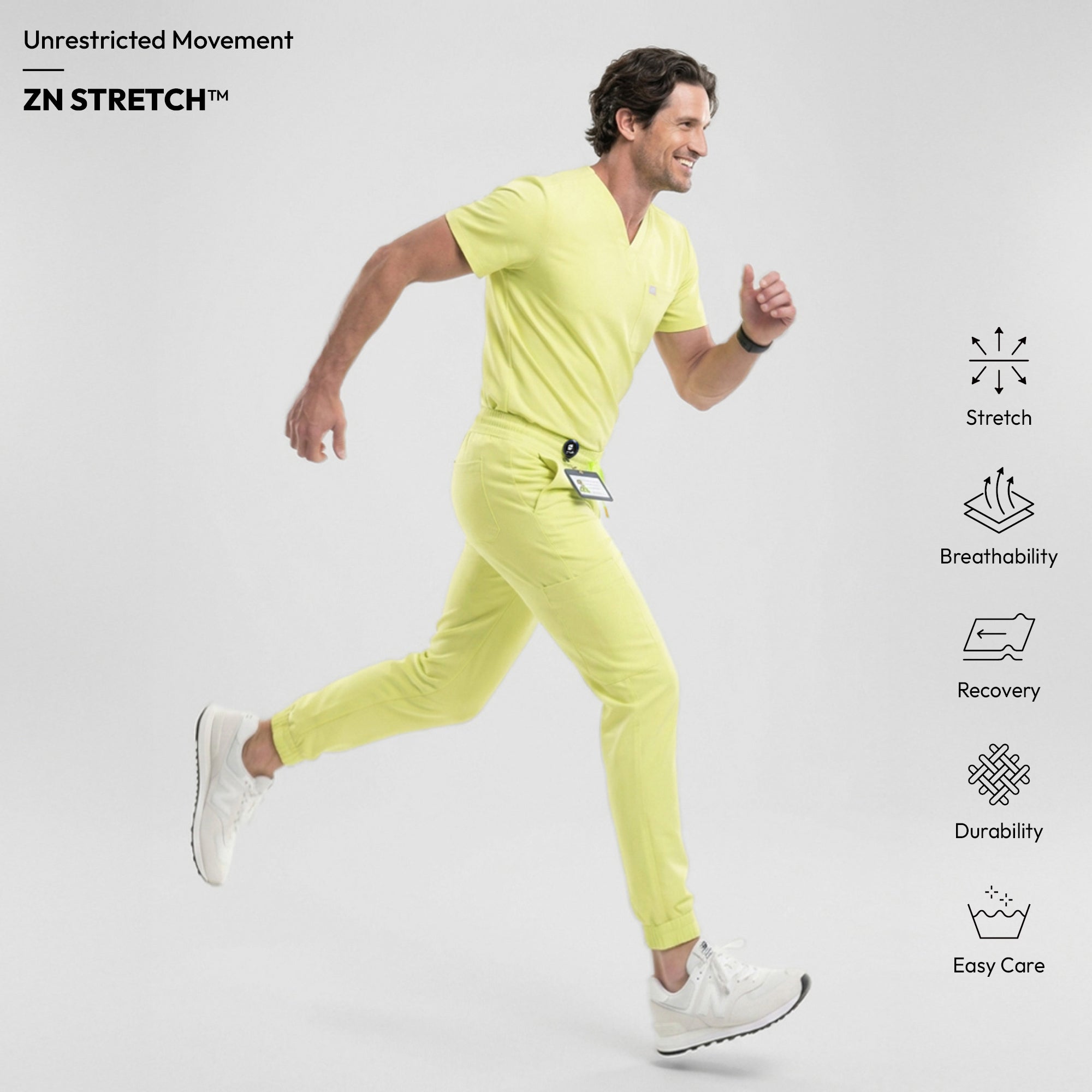 Image of Zenir | Men's Single Pocket Scrub Top - Pineapple Yellow