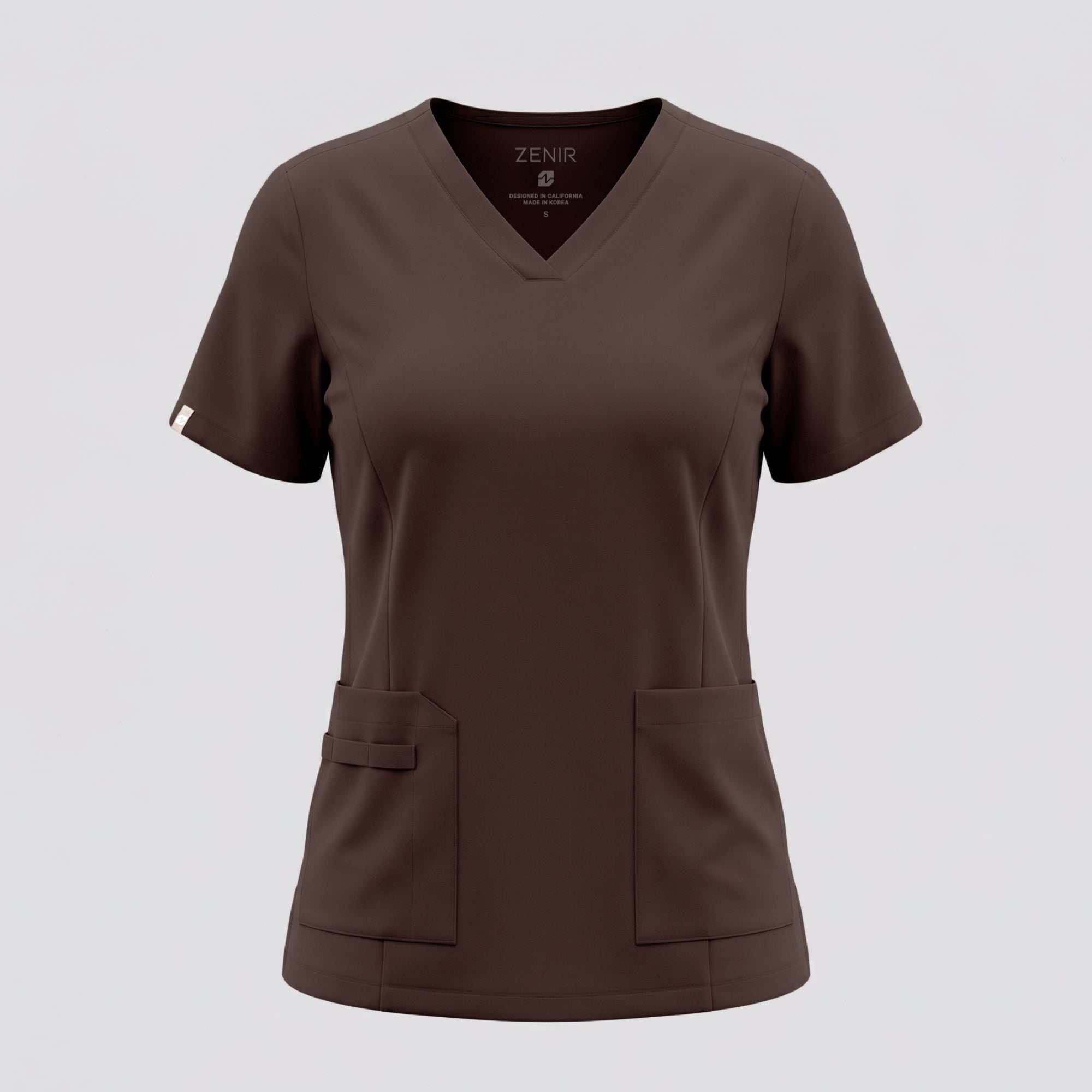 Image of Zenir | Women's VersaPocket Scrub Top - Brown