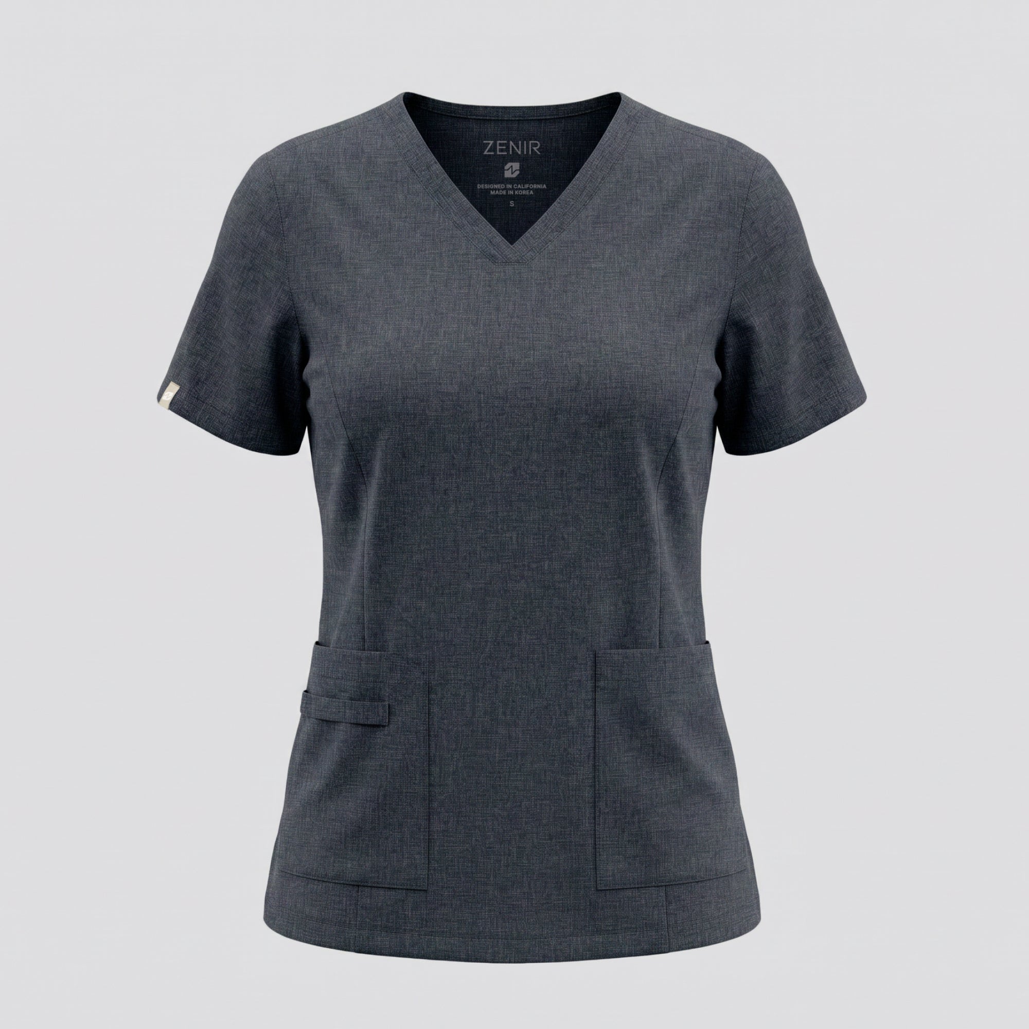 Image of Zenir | Women's VersaPocket Scrub Top - Charcoal Gray