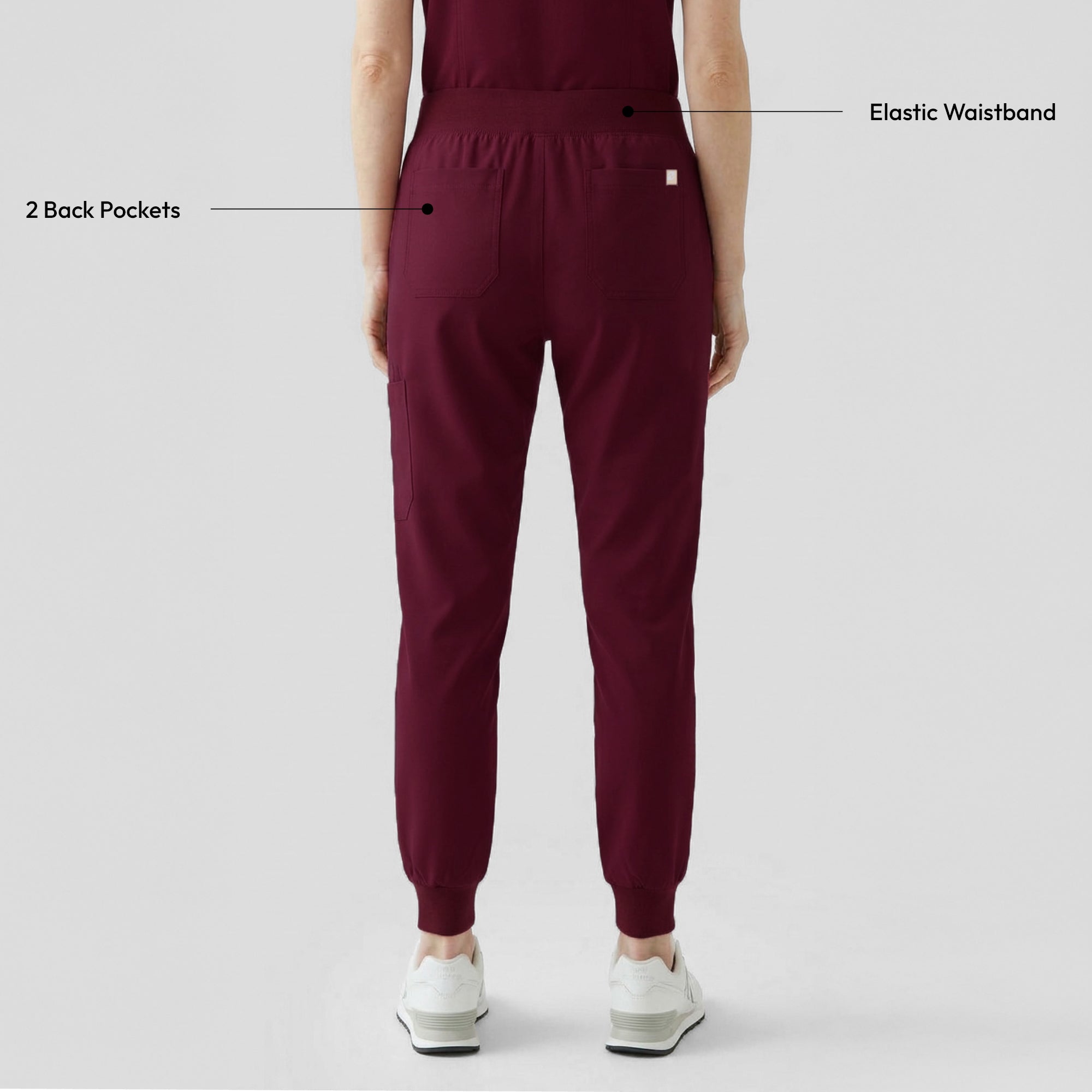 Image of Zenir | Women's Easy-Fit Jogger Scrub Pants - Burgundy