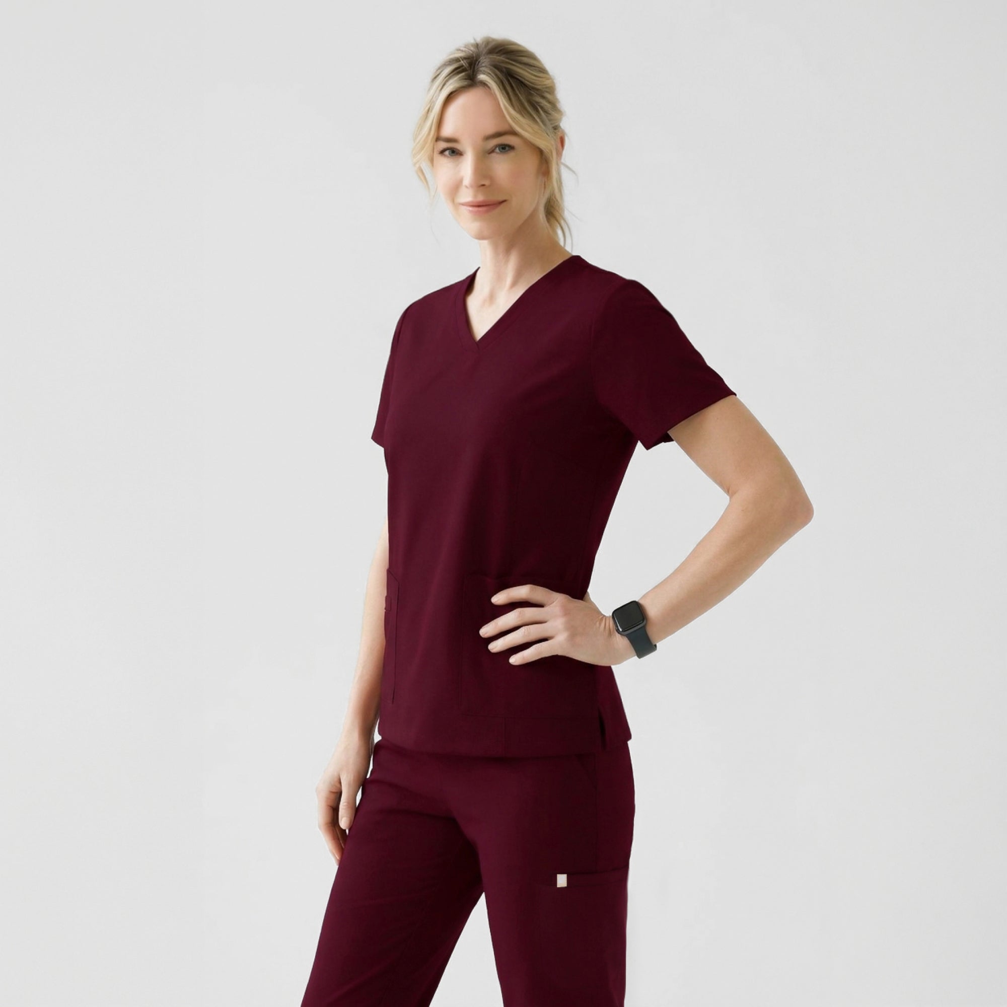 Image of Zenir | Women's Easy-Fit Jogger Scrub Pants - Burgundy