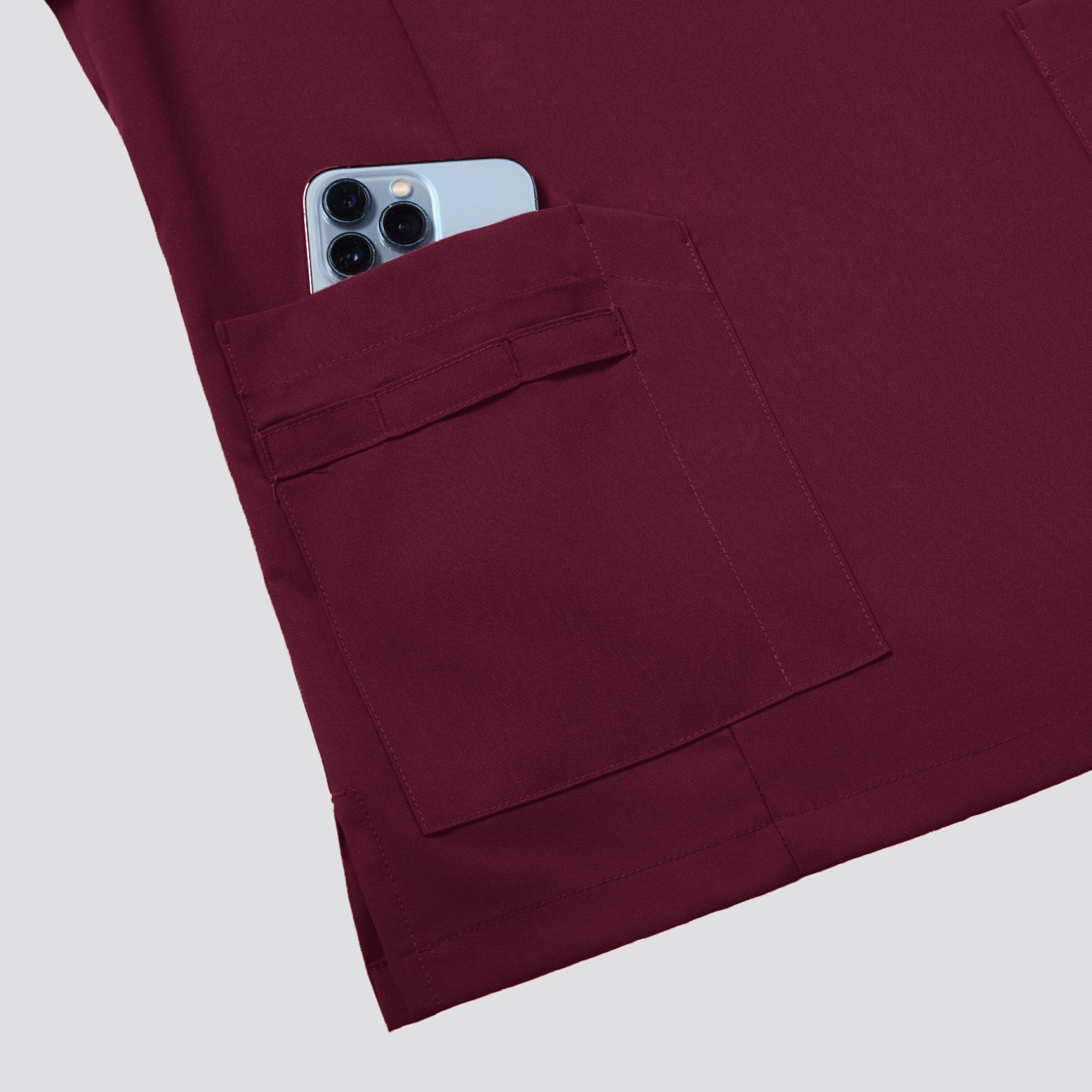 Image of Zenir | Women's VersaPocket Scrub Top - Burgundy