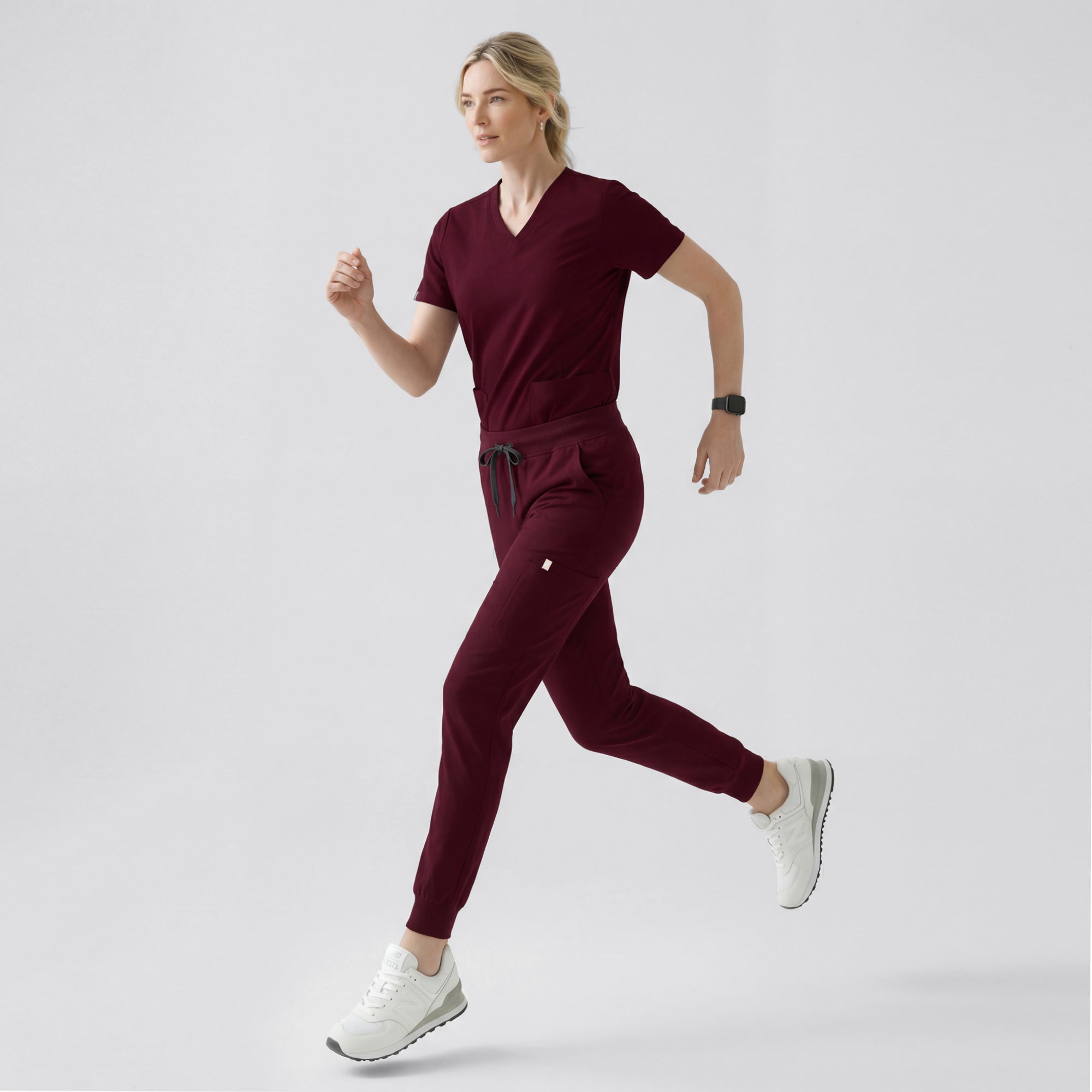 Image of Zenir | Women's VersaPocket Scrub Top - Burgundy