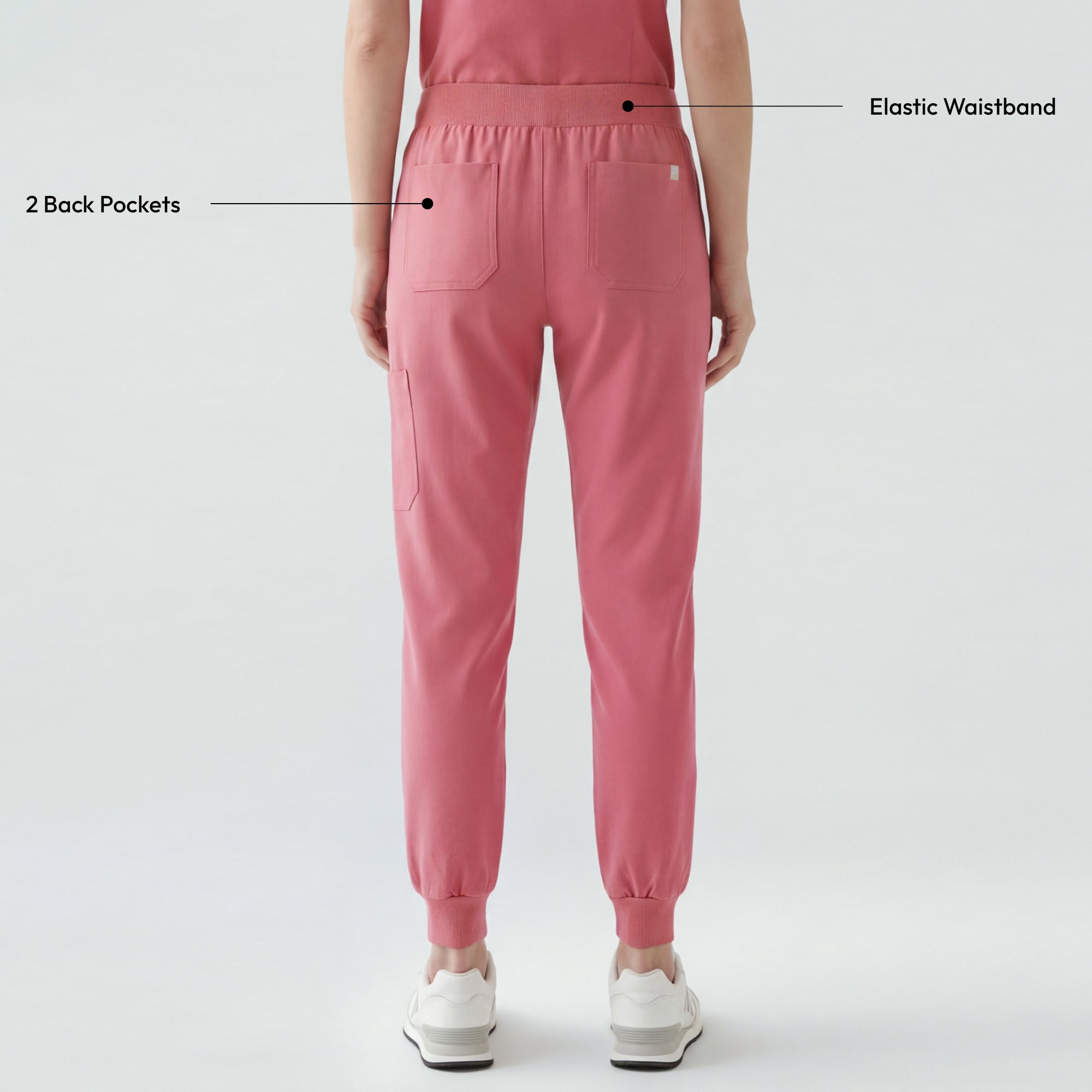 Image of Zenir | Women's Easy-Fit Jogger Scrub Pants - Coral Pink