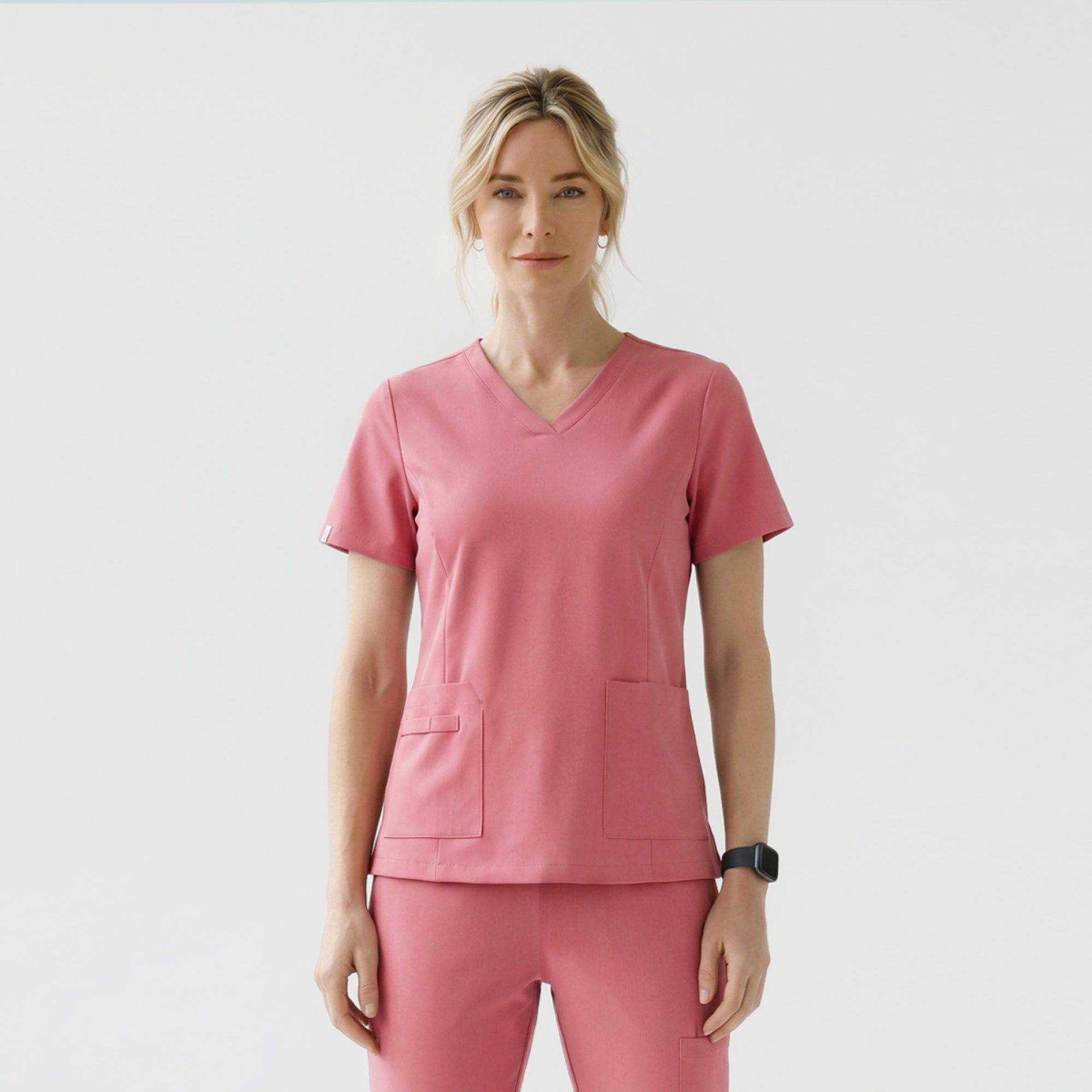 Image of Zenir | Women's Easy-Fit Jogger Scrub Pants - Coral Pink