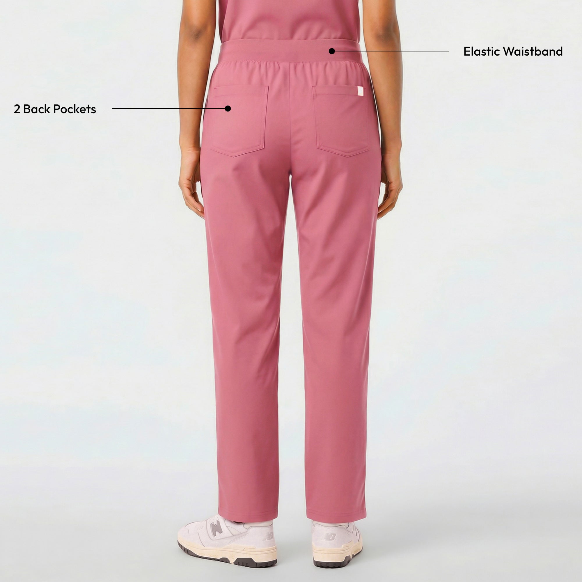 Image of Zenir | Women's Signature Straight Scrub Pants - Coral Pink