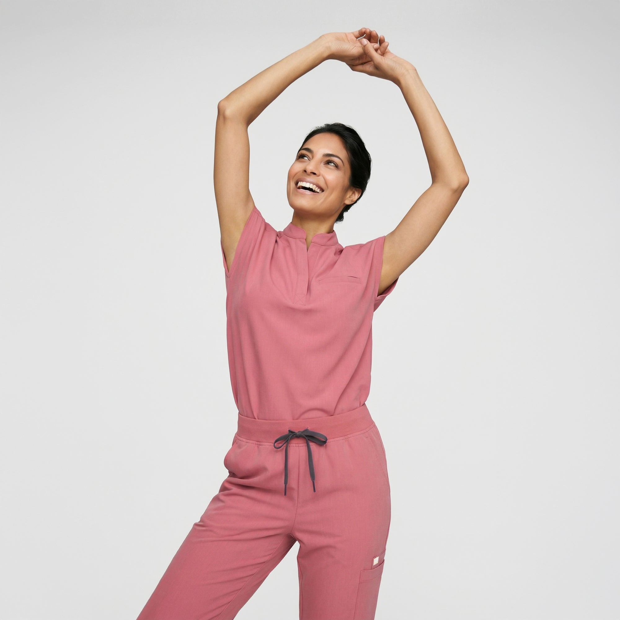Image of Zenir | Women's Signature Straight Scrub Pants - Coral Pink