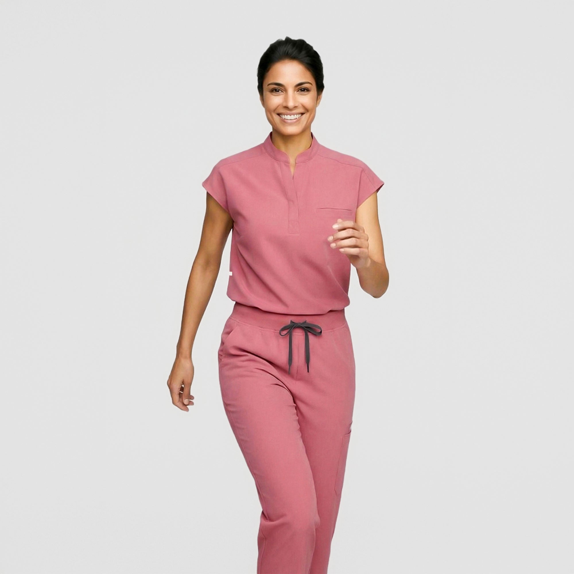 Image of Zenir | Women's Signature Straight Scrub Pants - Coral Pink