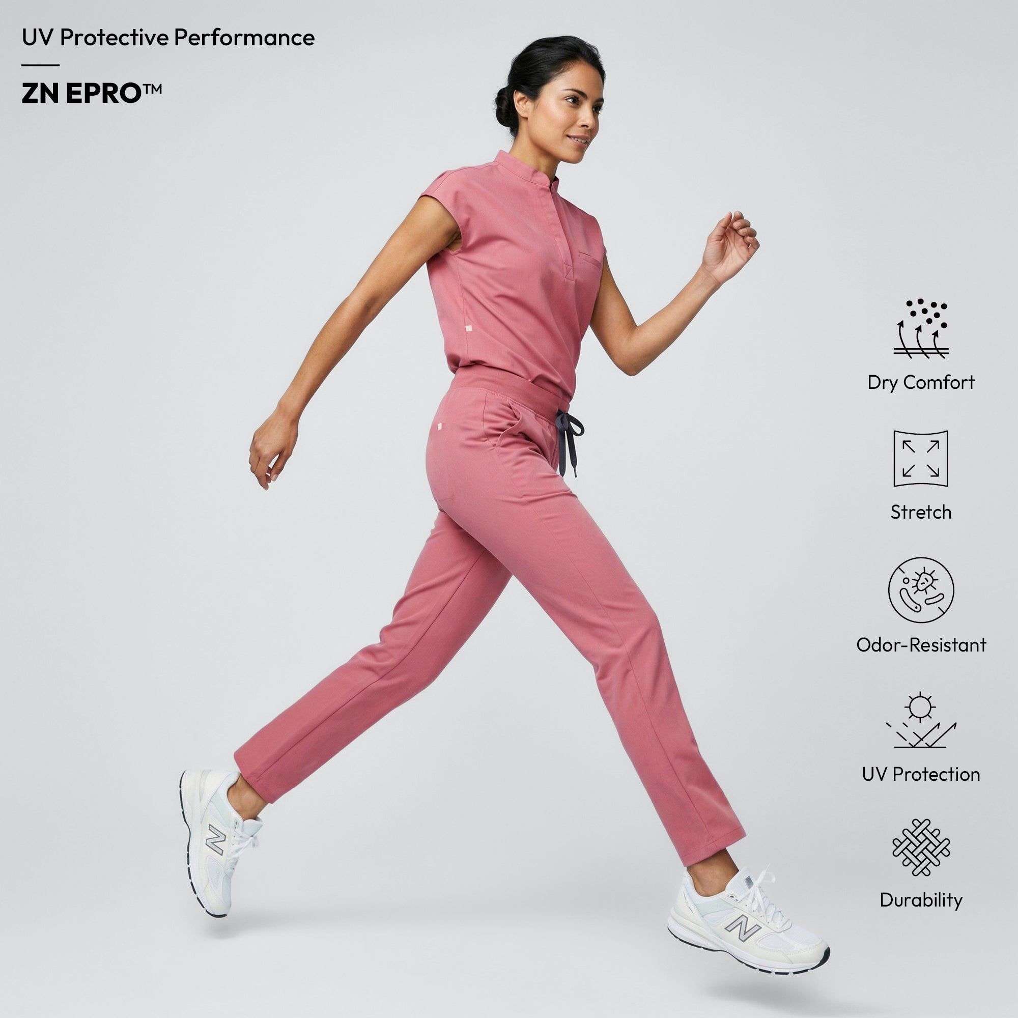 Image of Zenir | Women's Signature Straight Scrub Pants - Coral Pink