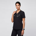 Zenir | Women's 3-Pocket Scrub Top - Eco Black