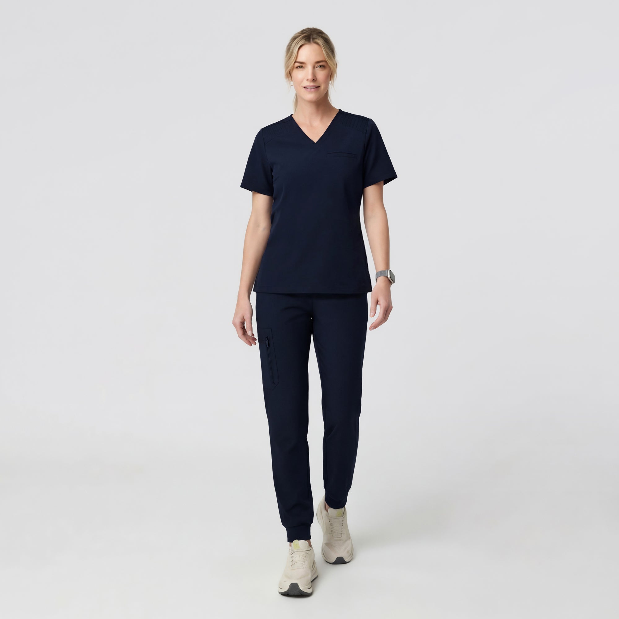 Image of Zenir | Women's ZenFlex Comfort Scrub Top - Eco Navy