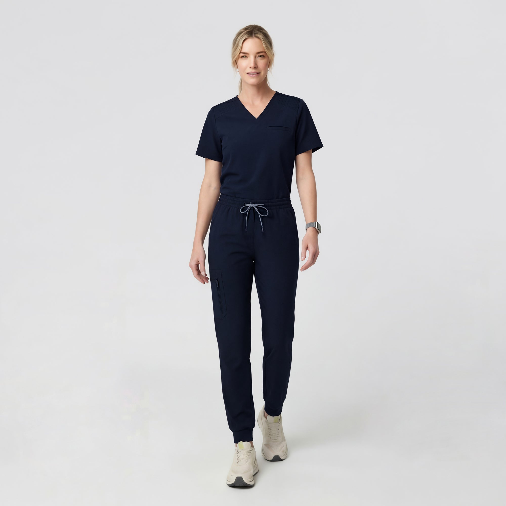 Image of Zenir | Women's ZenFlex Comfort Scrub Top - Eco Navy