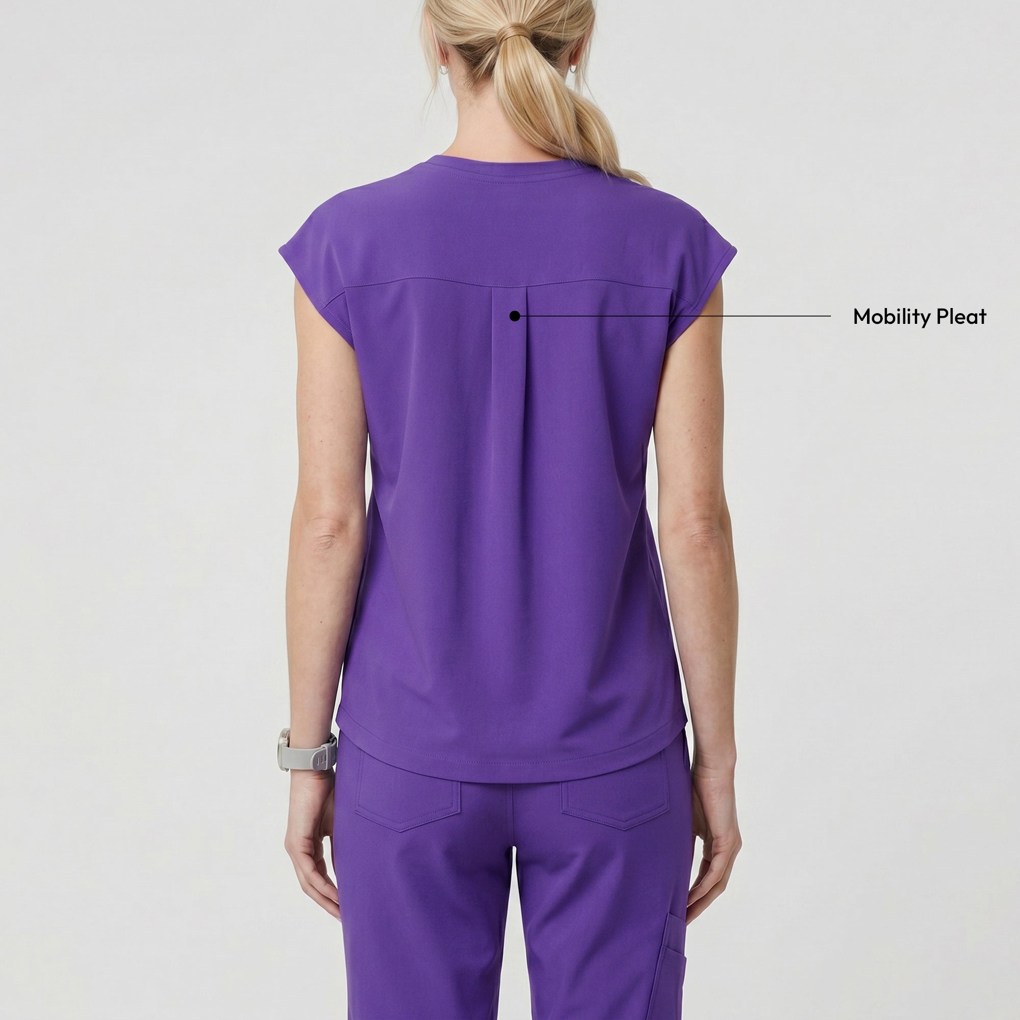 Image of Zenir | Women's Soft Stretch Crewneck Scrub Top - Eggplant