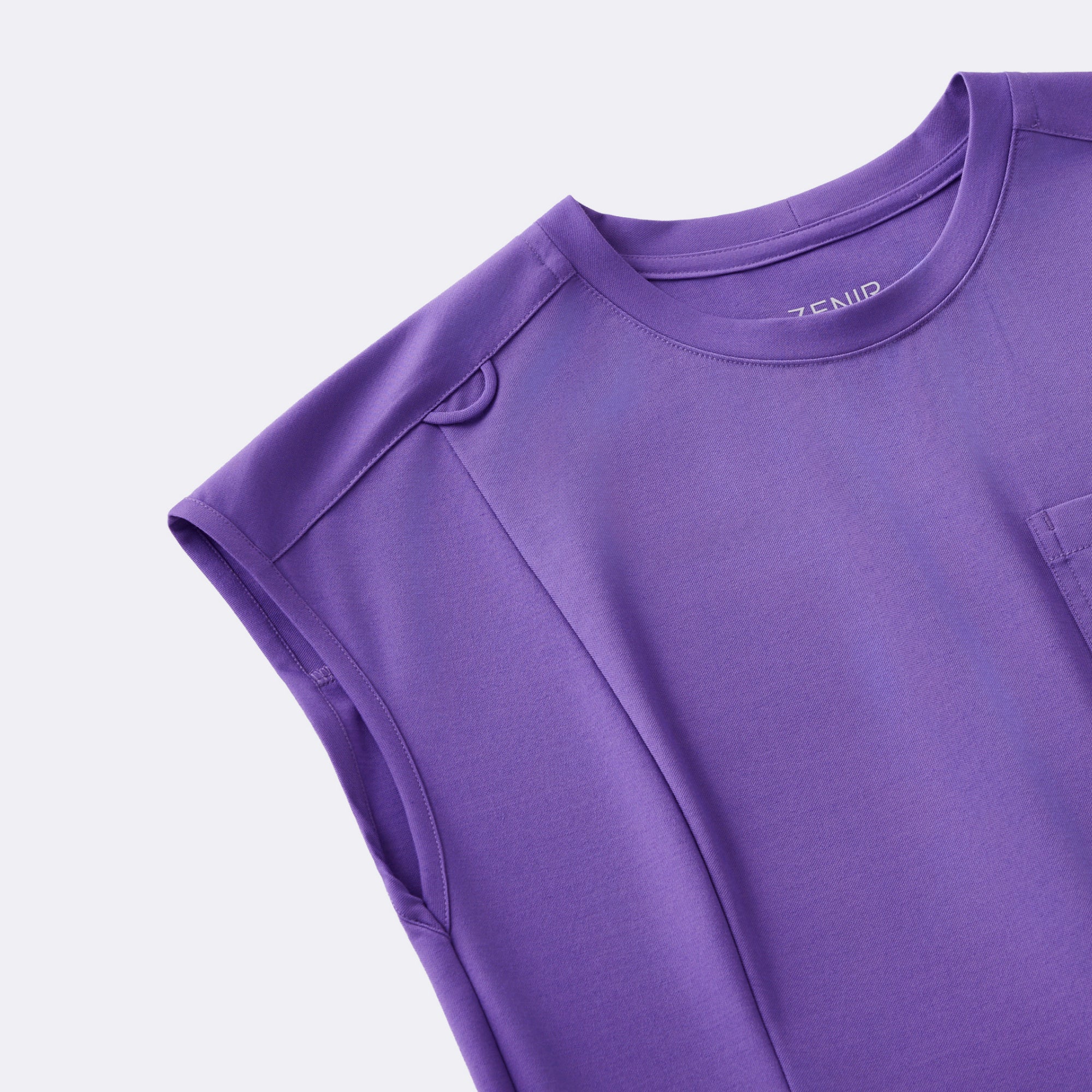 Image of Zenir | Women's Soft Stretch Crewneck Scrub Top - Eggplant
