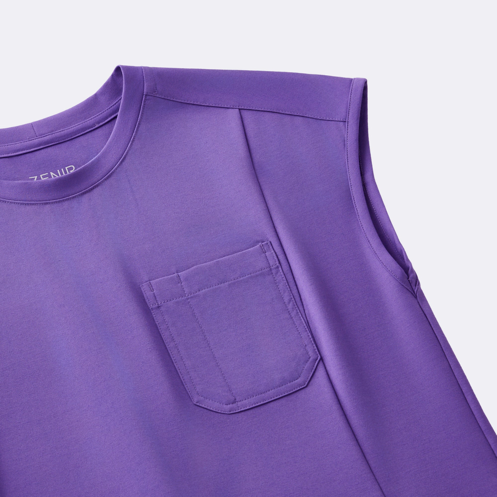 Image of Zenir | Women's Soft Stretch Crewneck Scrub Top - Eggplant