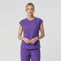 Zenir | Women's Soft Stretch Crewneck Scrub Top - Eggplant