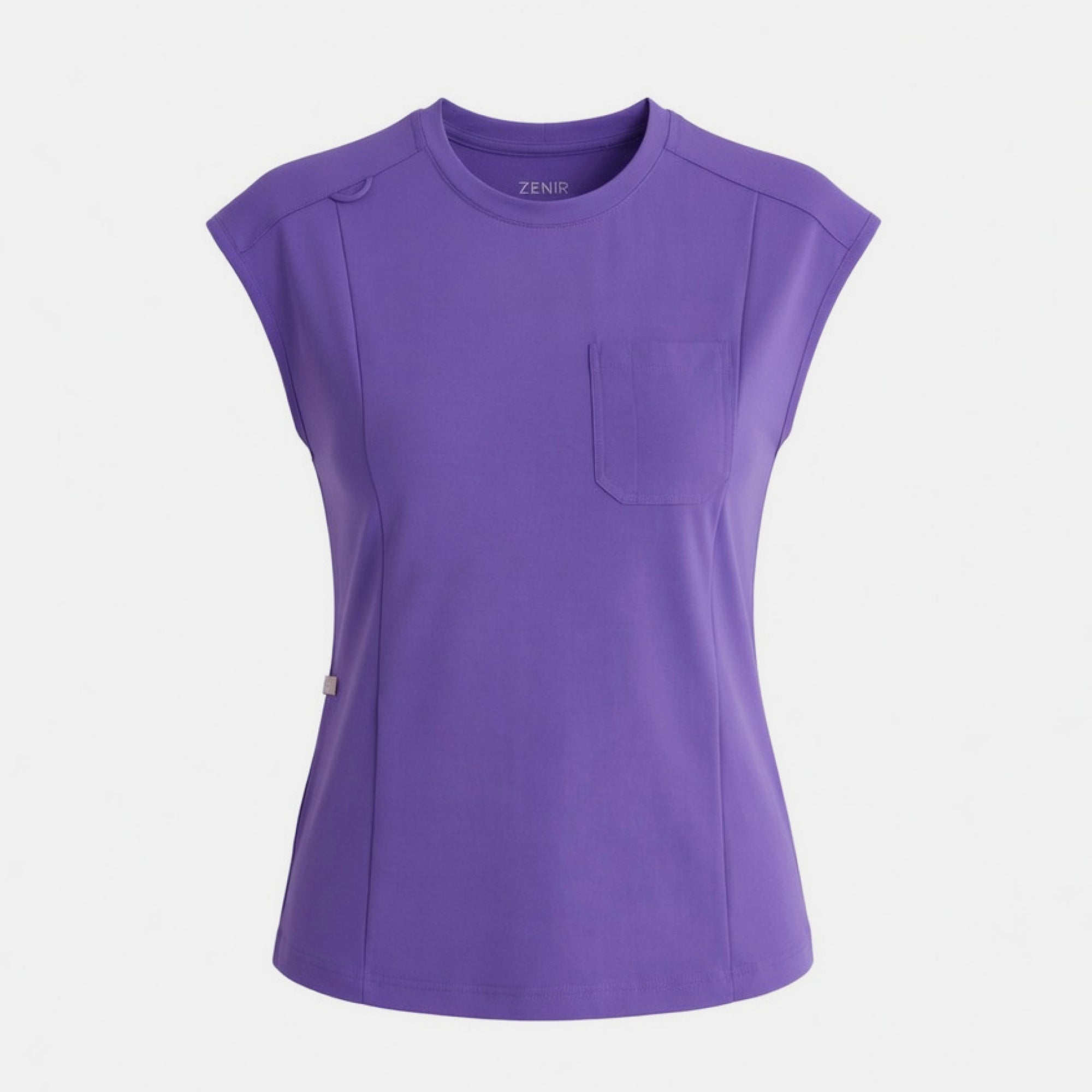 Image of Zenir | Women's Soft Stretch Crewneck Scrub Top - Eggplant