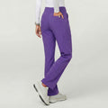 Zenir | Women's Soft Stretch High Waisted Flare Scrub Pants - Eggplant