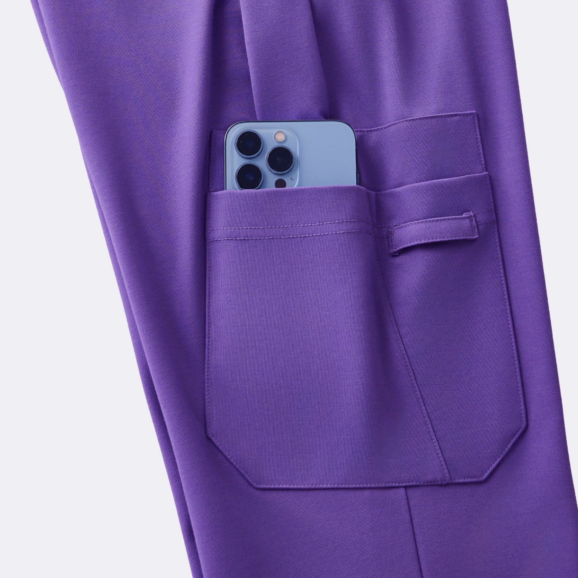 Image of Zenir | Women's Soft Stretch High Waisted Flare Scrub Pants - Eggplant