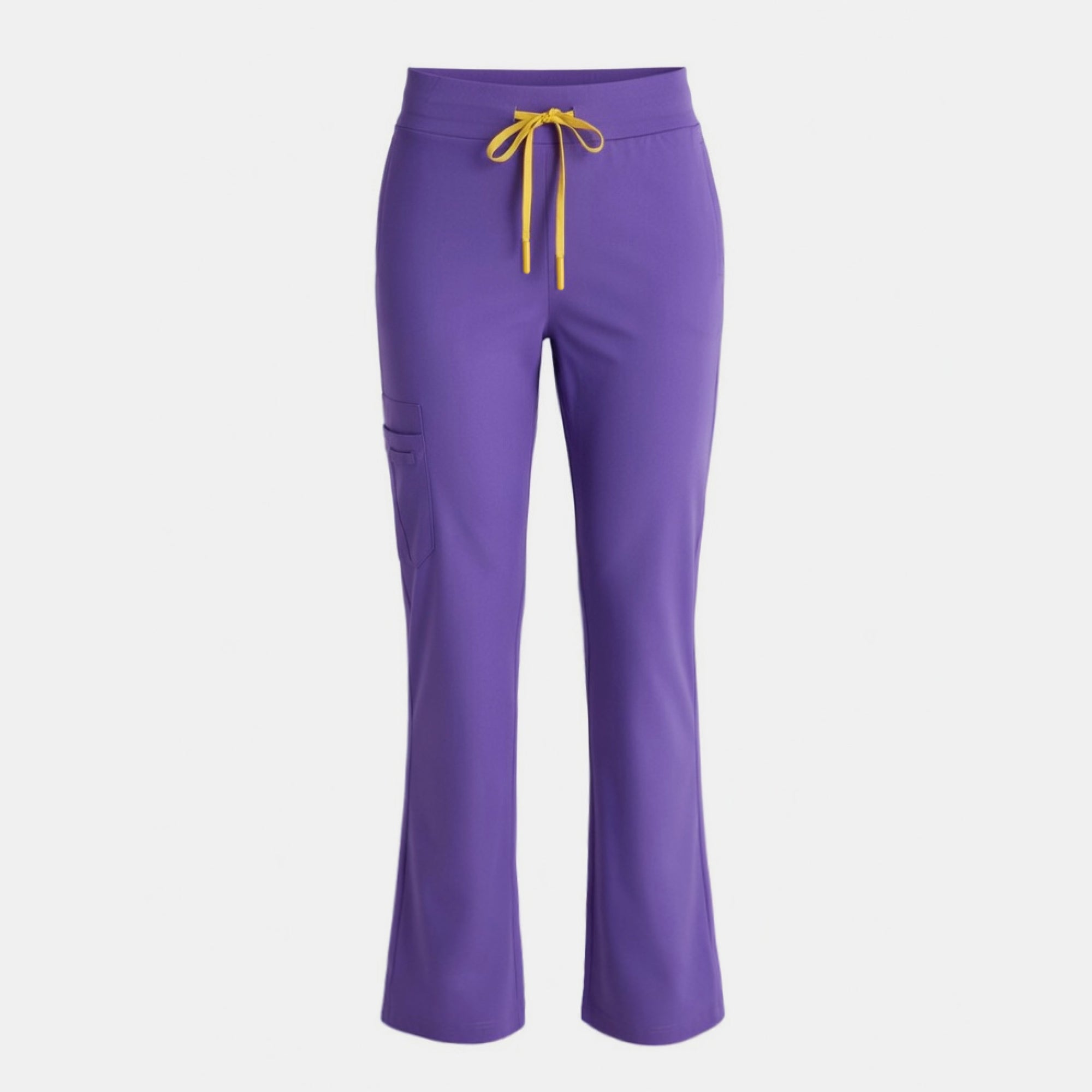 Image of Zenir | Women's Soft Stretch High Waisted Flare Scrub Pants - Eggplant
