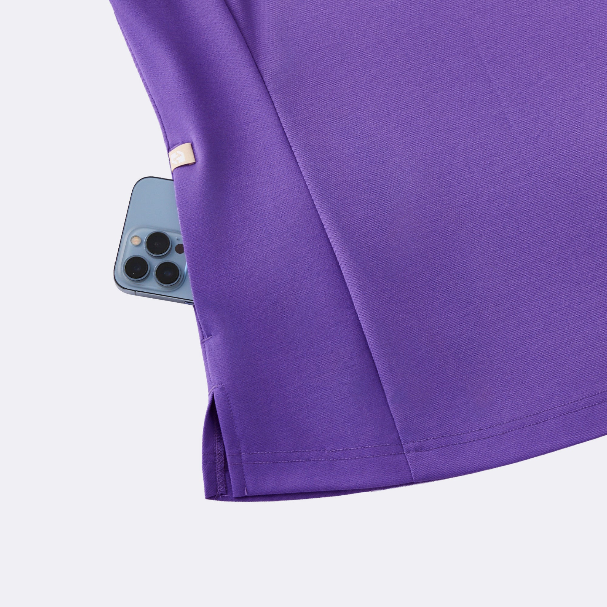 Image of Zenir | Women's Soft Stretch Notched Scrub Top - Eggplant