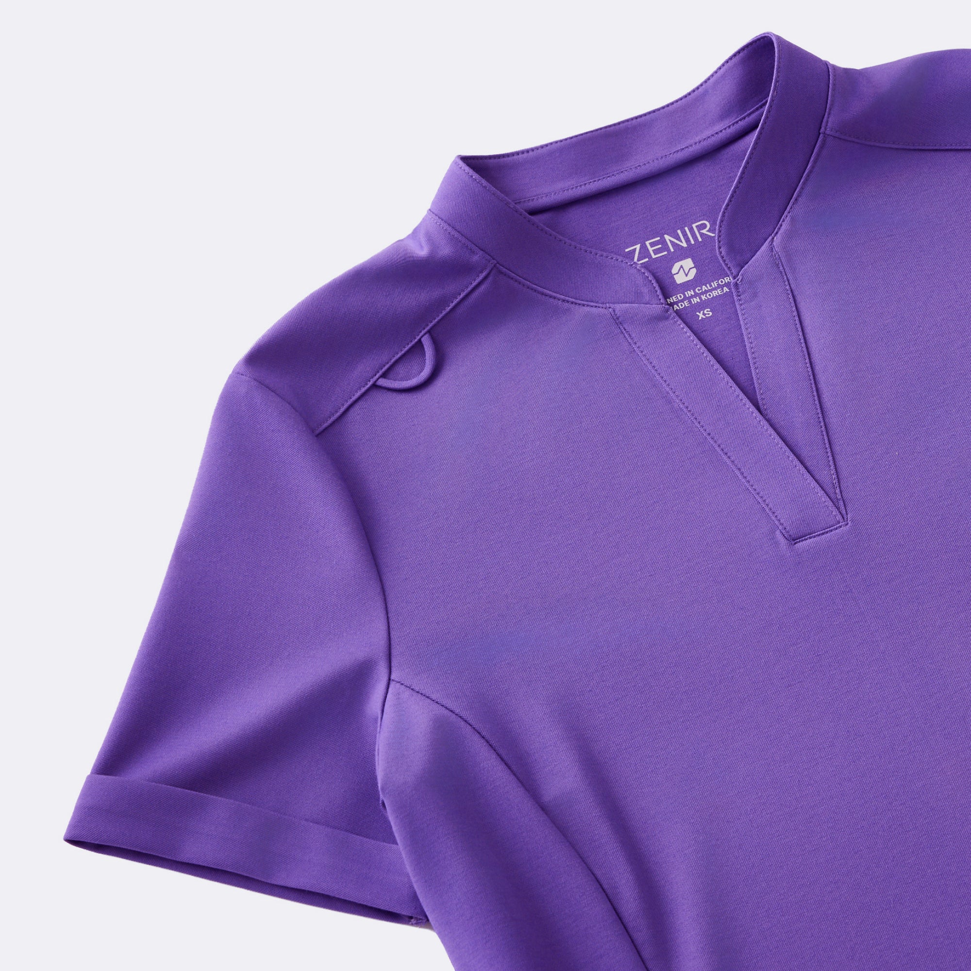 Image of Zenir | Women's Soft Stretch Notched Scrub Top - Eggplant
