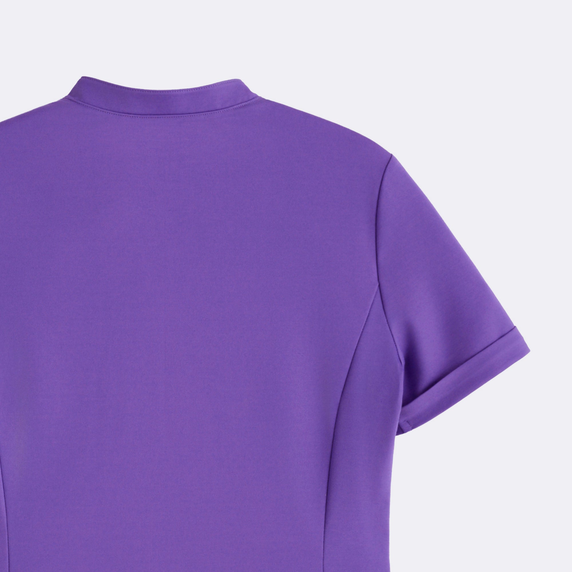 Image of Zenir | Women's Soft Stretch Notched Scrub Top - Eggplant