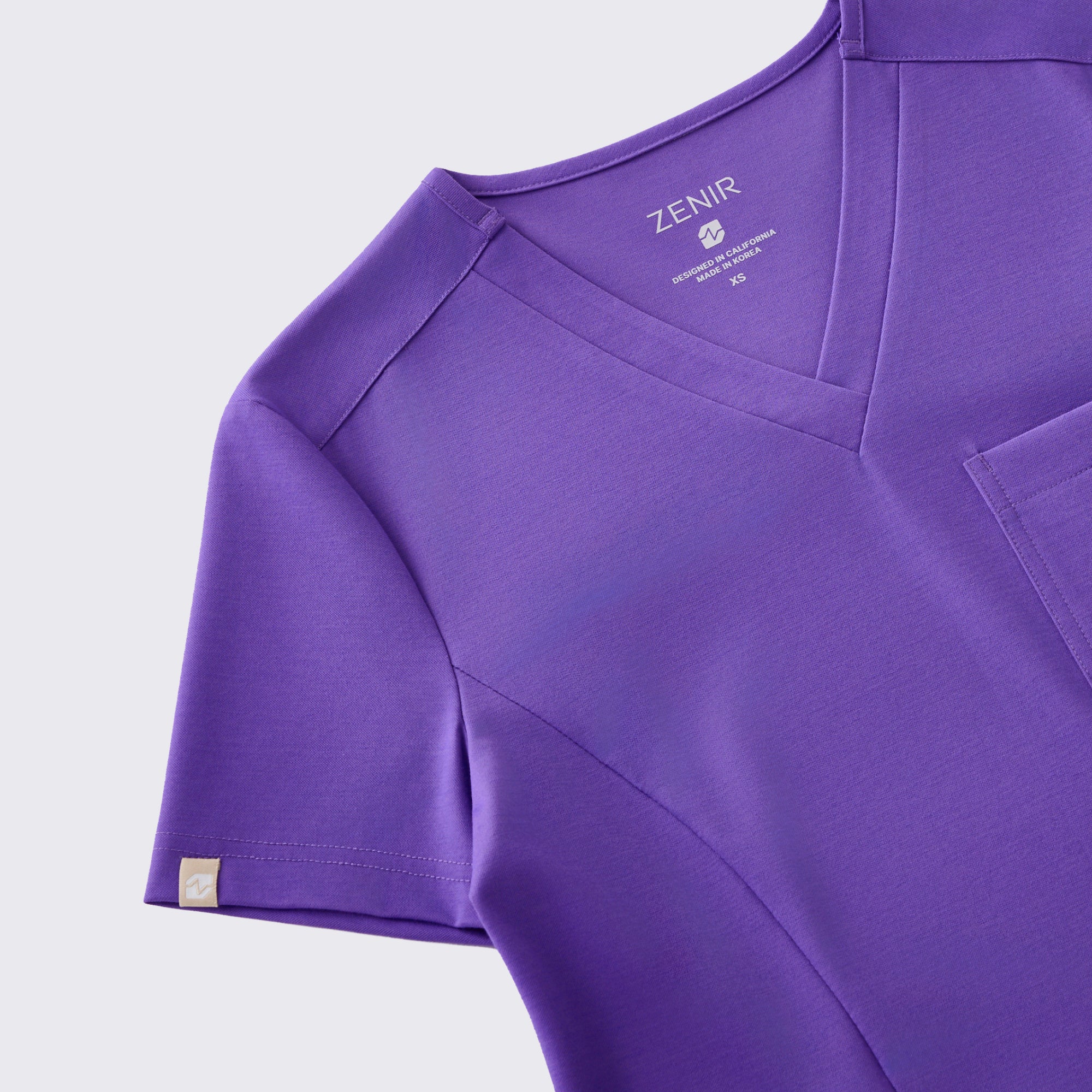 Image of Zenir | Women's Soft Stretch Scrub Top - Eggplant