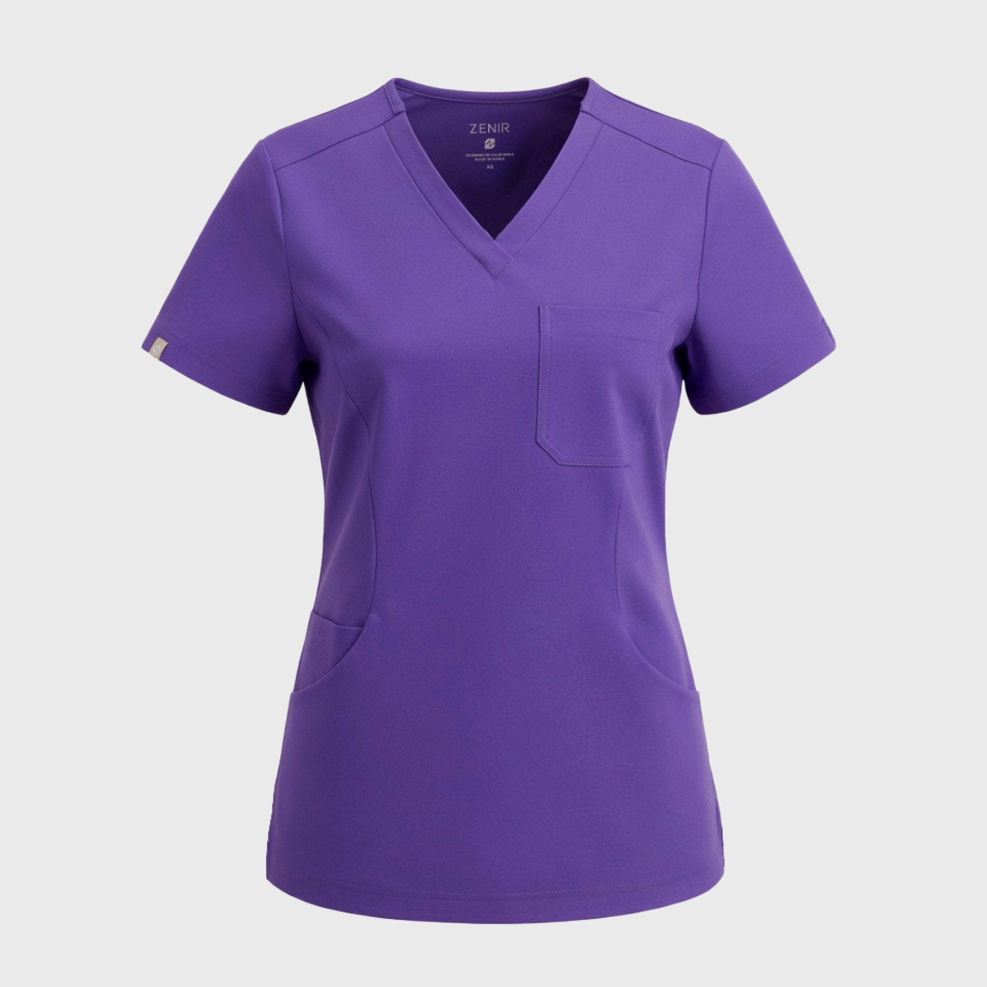 Image of Zenir | Women's Soft Stretch Scrub Top - Eggplant