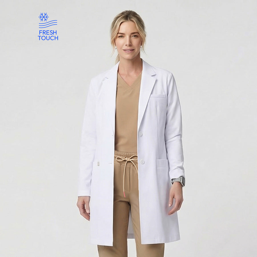 Zenir |  Women's Long Lab Coat LCW-103 - White