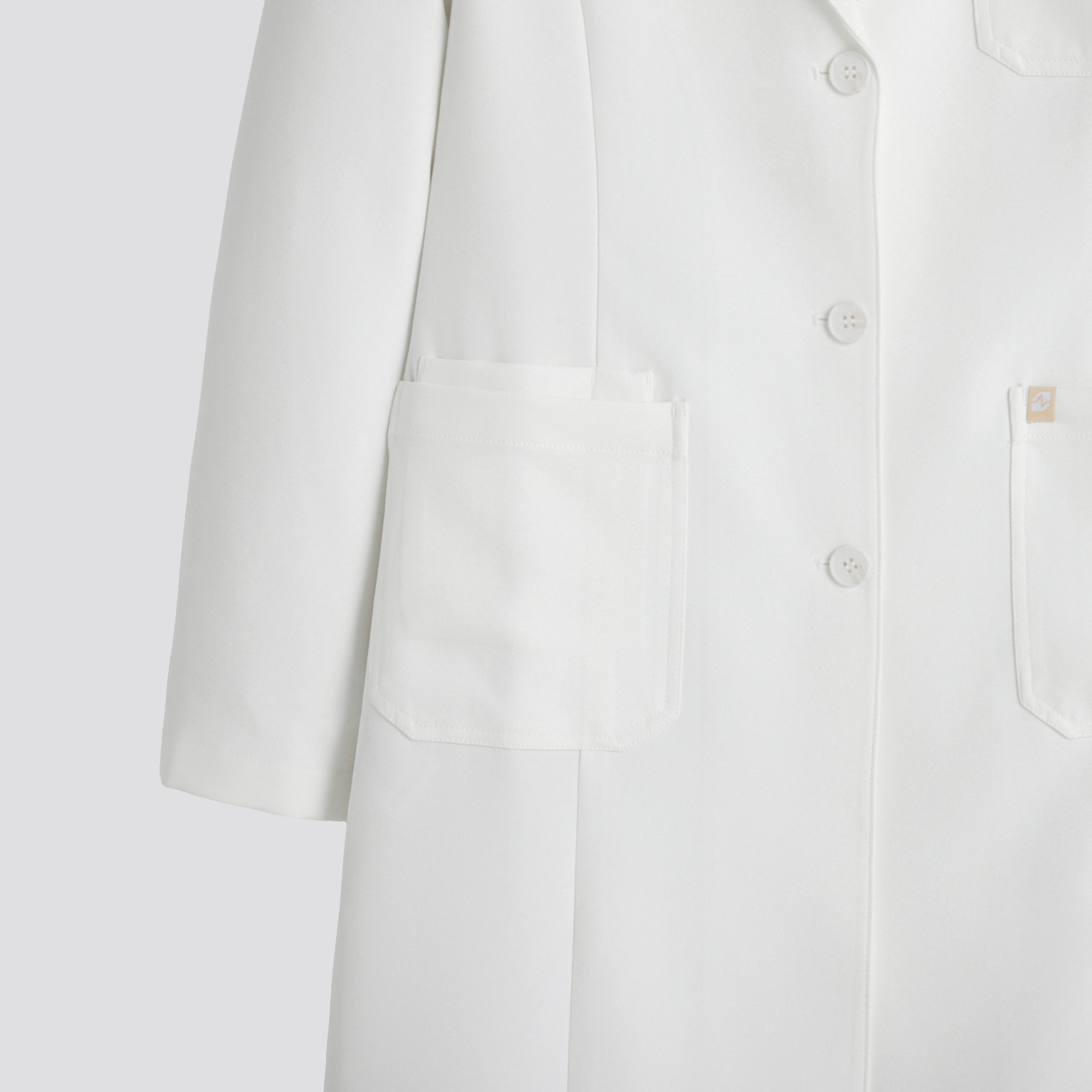 Image of Zenir | Structured Nuevo Long Lab Coat LCW-203 - Ivory White