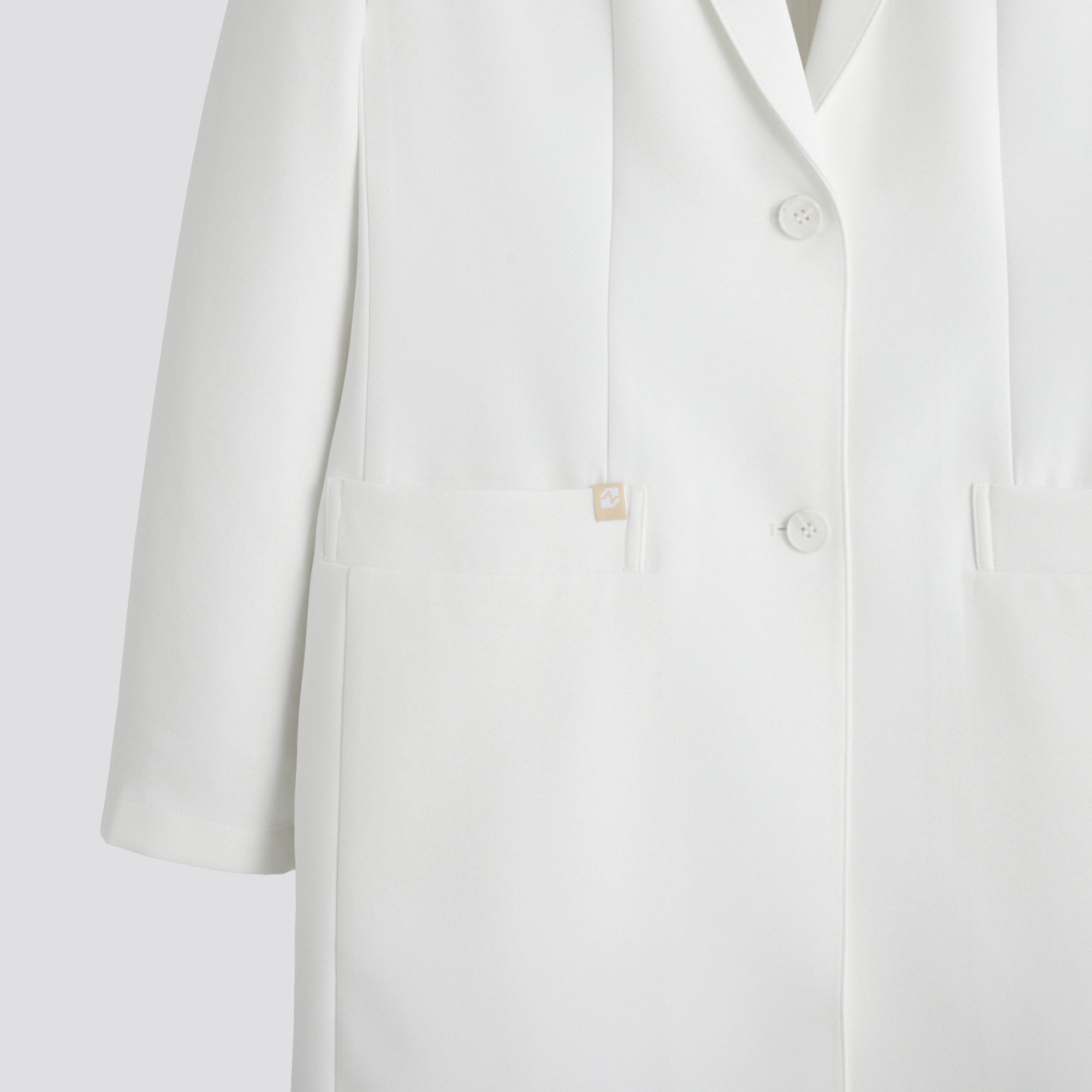 Image of Zenir | Structured Nuevo Long Lab Coat LCW-204 - Ivory White
