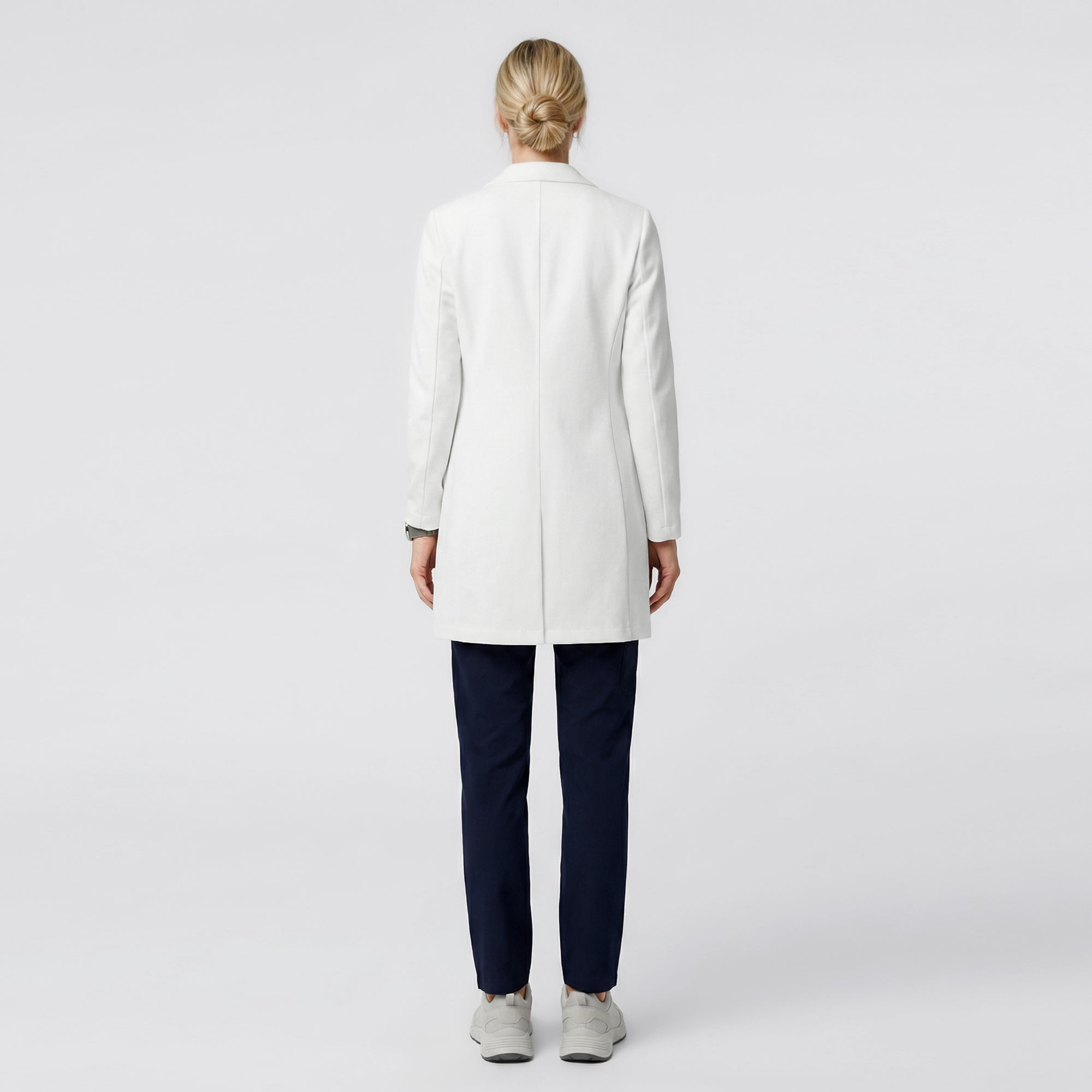 Image of Zenir | Structured Nuevo Long Lab Coat LCW-204 - Ivory White