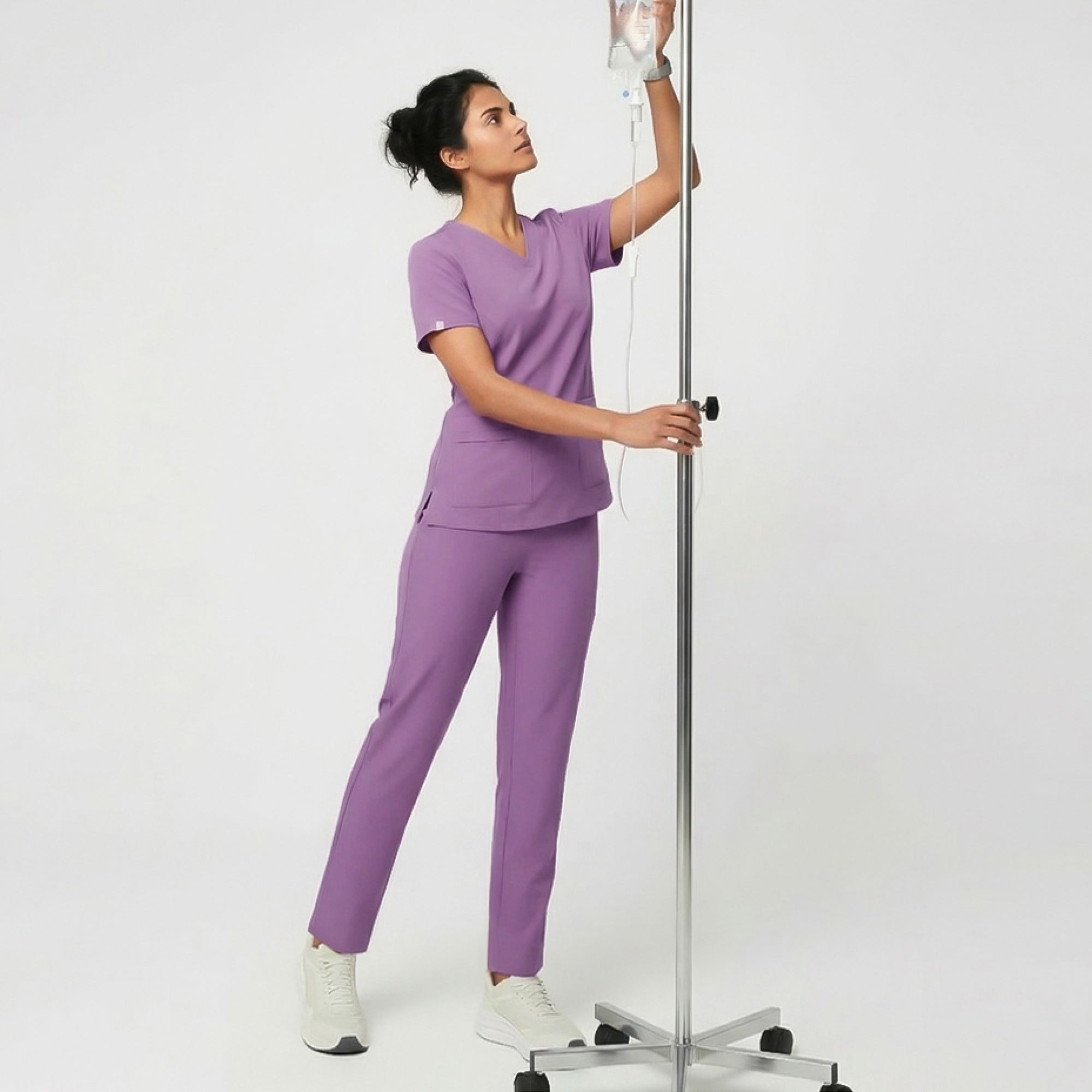 Image of Zenir | Women's Signature Straight Scrub Pants - Mauve Pink