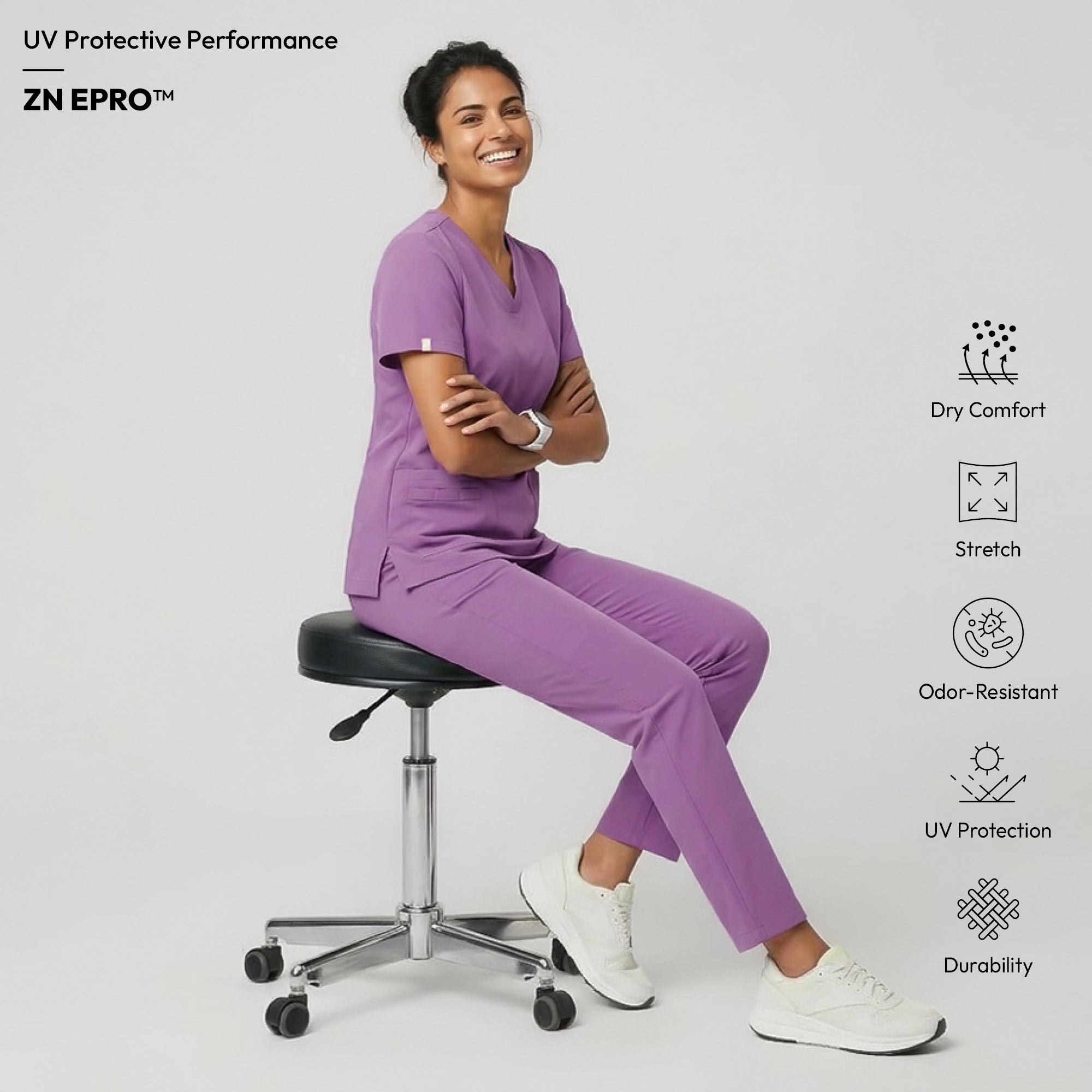 Image of Zenir | Women's Signature Straight Scrub Pants - Mauve Pink